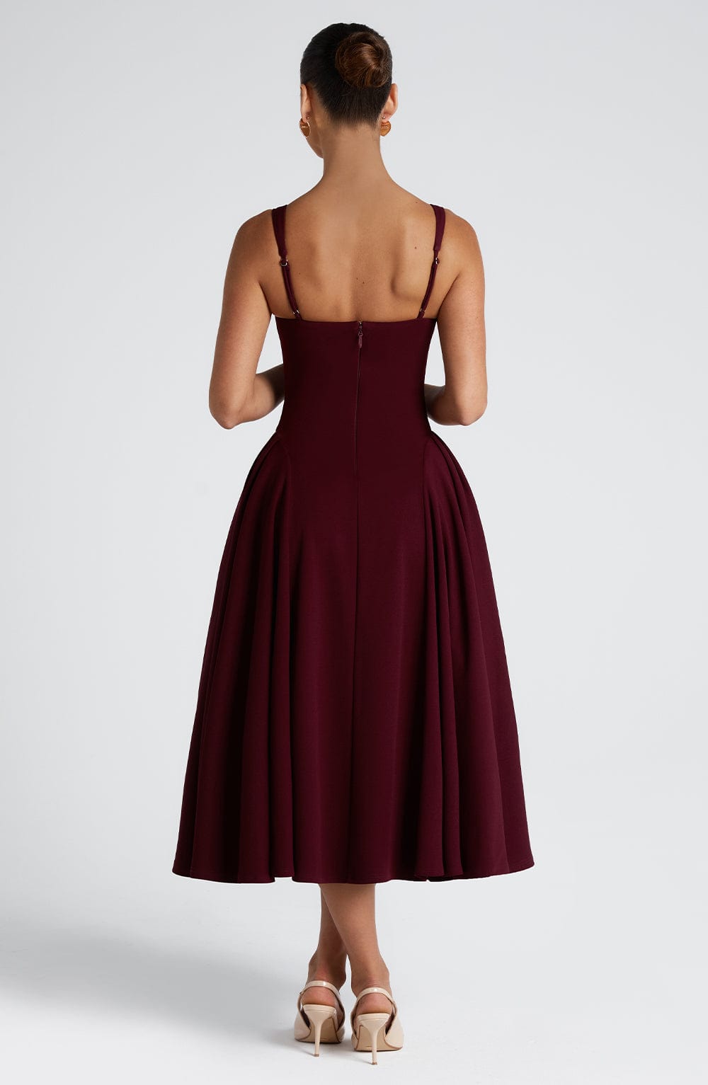 minilena Betty Midi Dress Cherry Lacquer