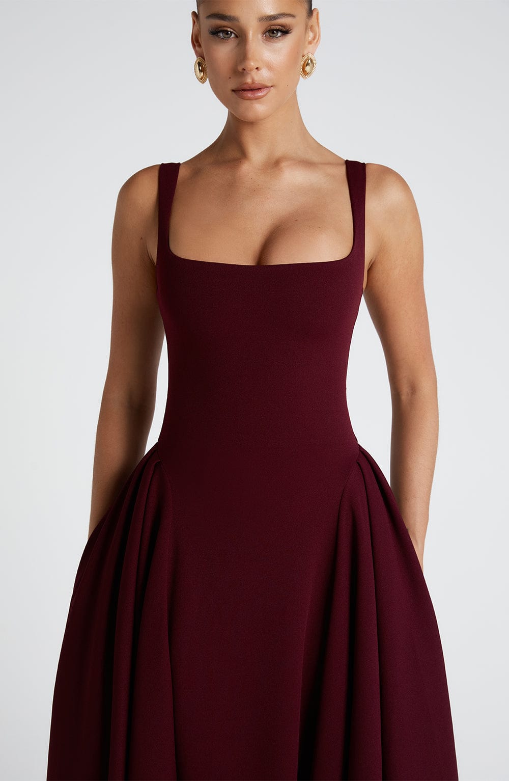 minilena Betty Midi Dress Cherry Lacquer