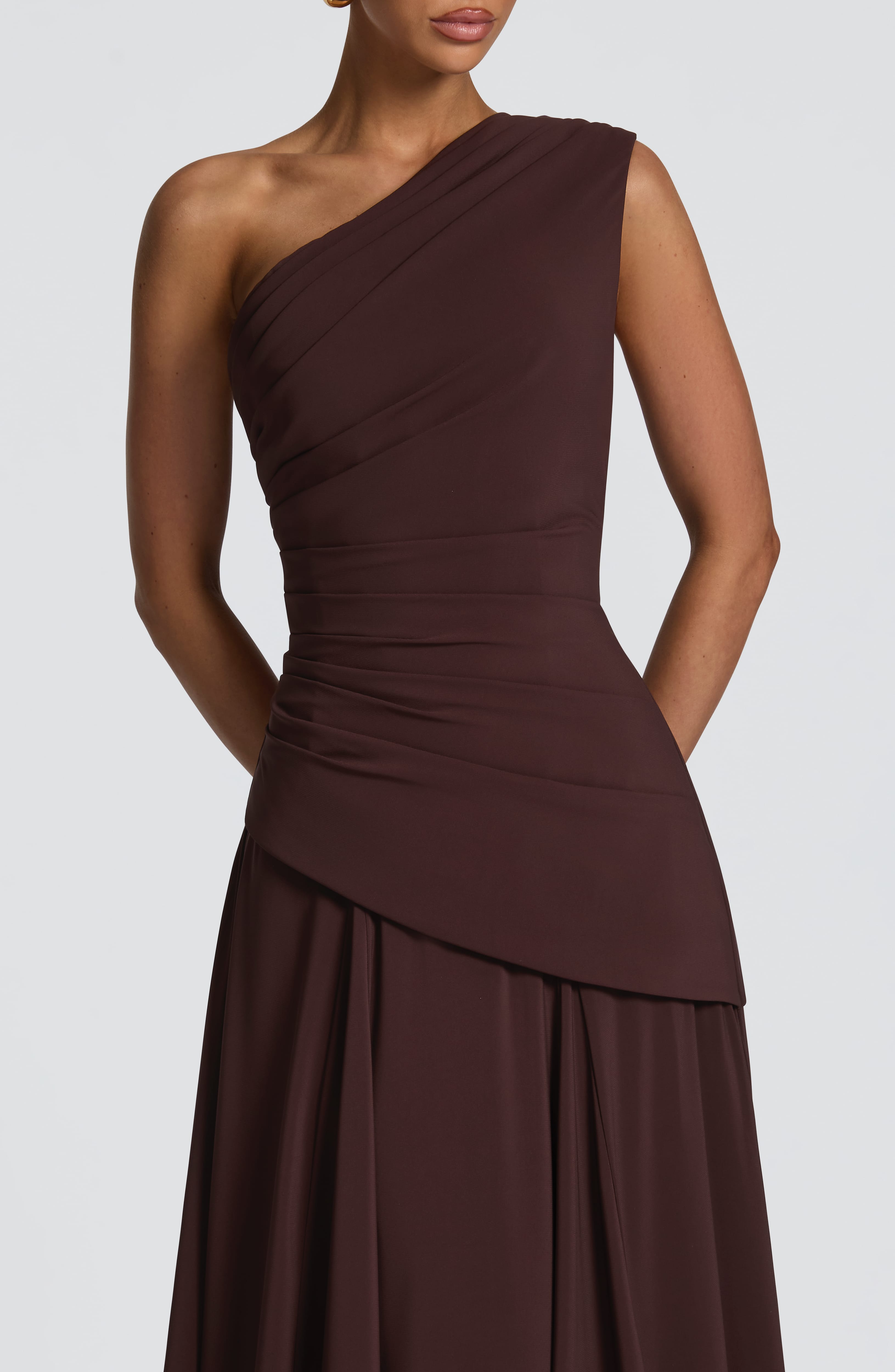 minilena Bianca Maxi Dress Plum Brown