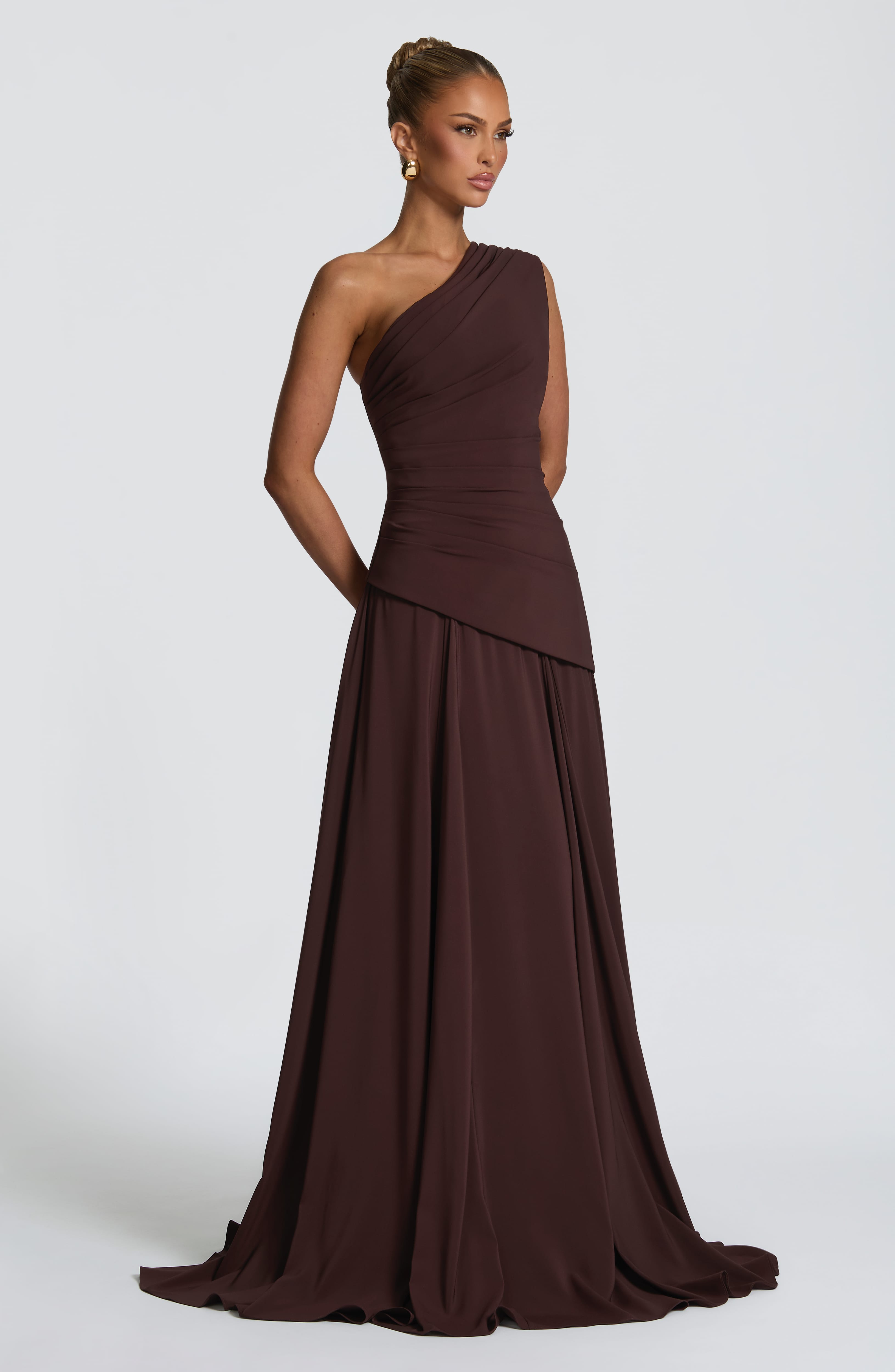 minilena Bianca Maxi Dress Plum Brown