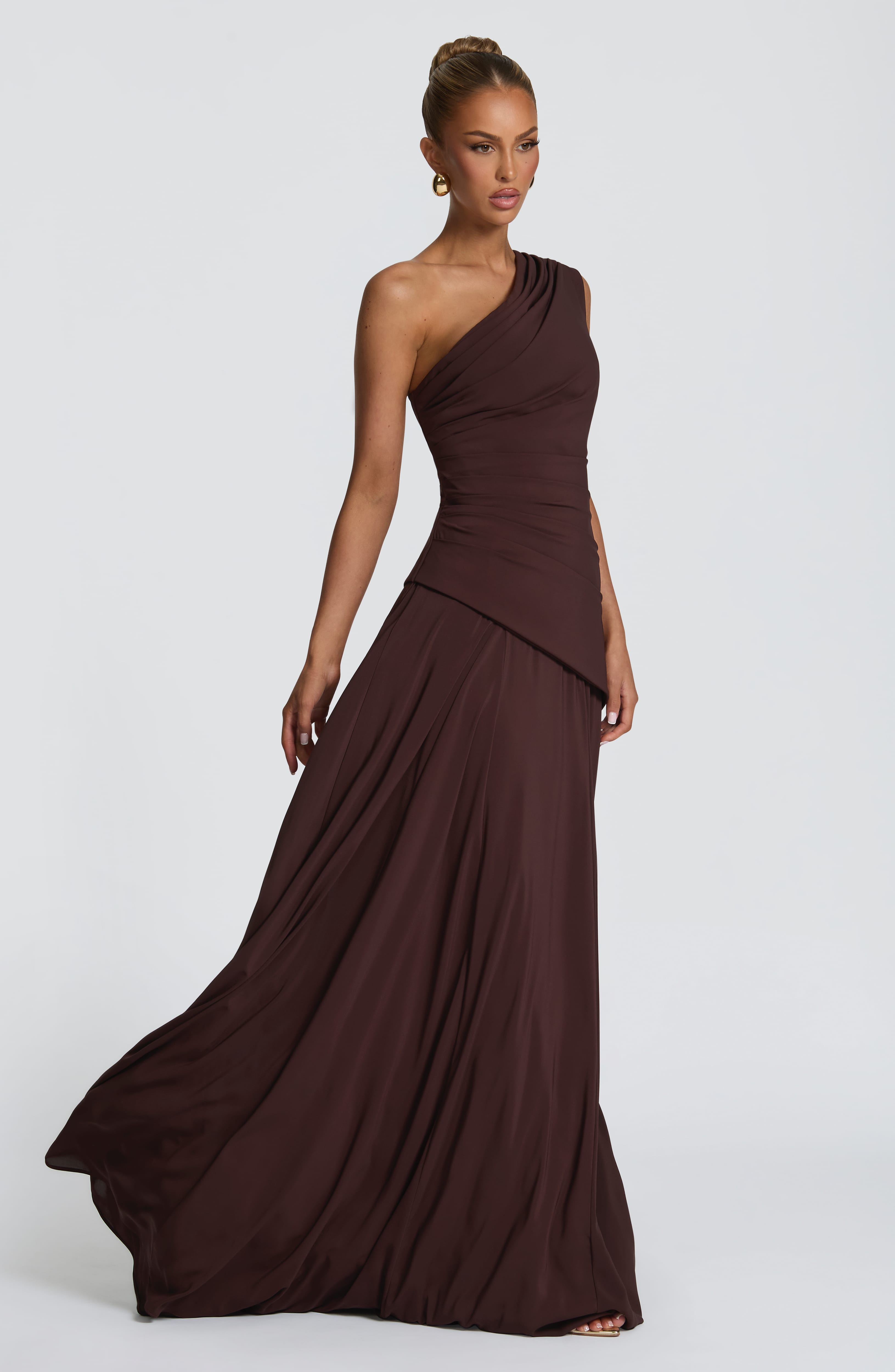 minilena Bianca Maxi Dress Plum Brown