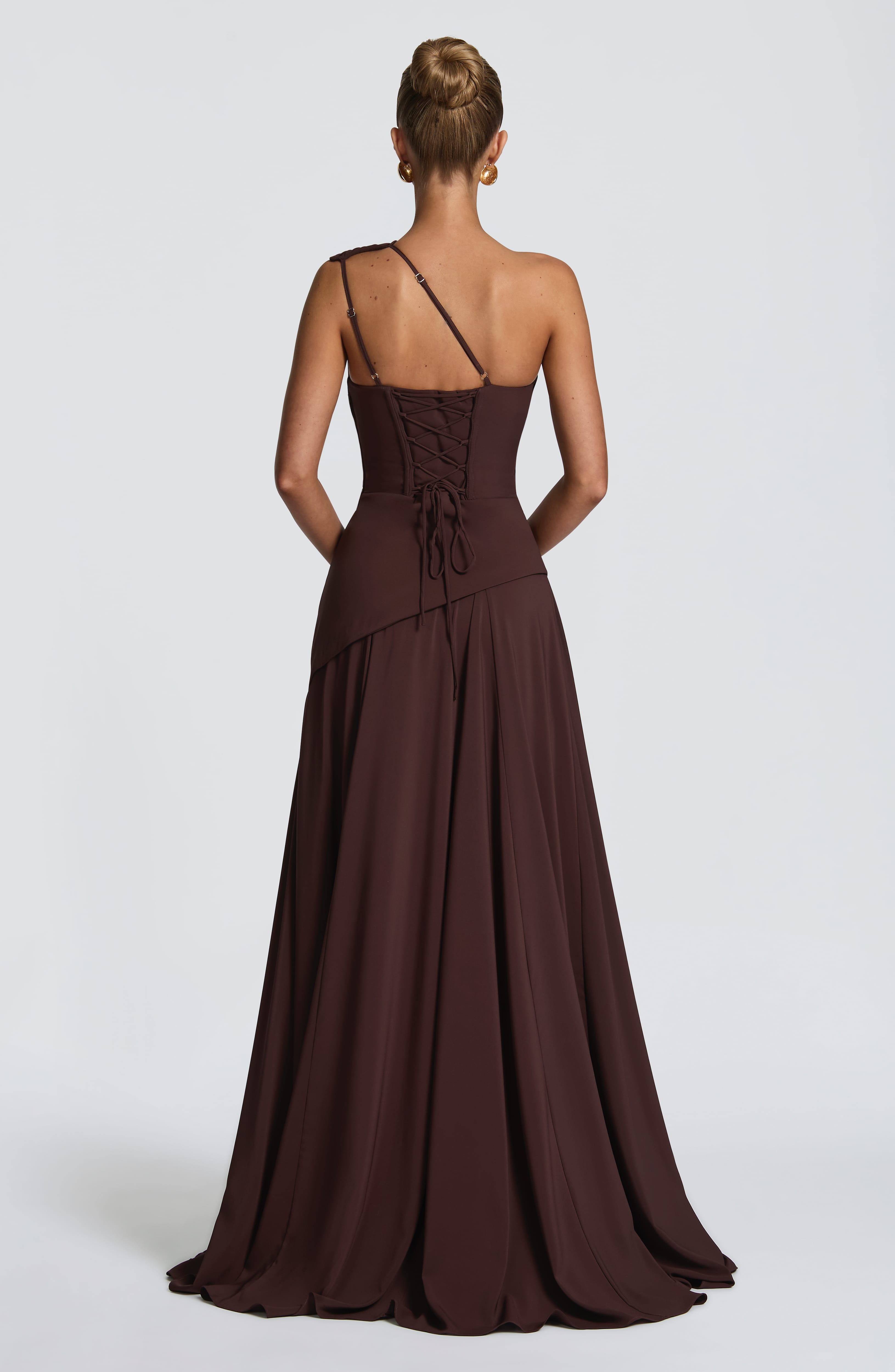 minilena Bianca Maxi Dress Plum Brown