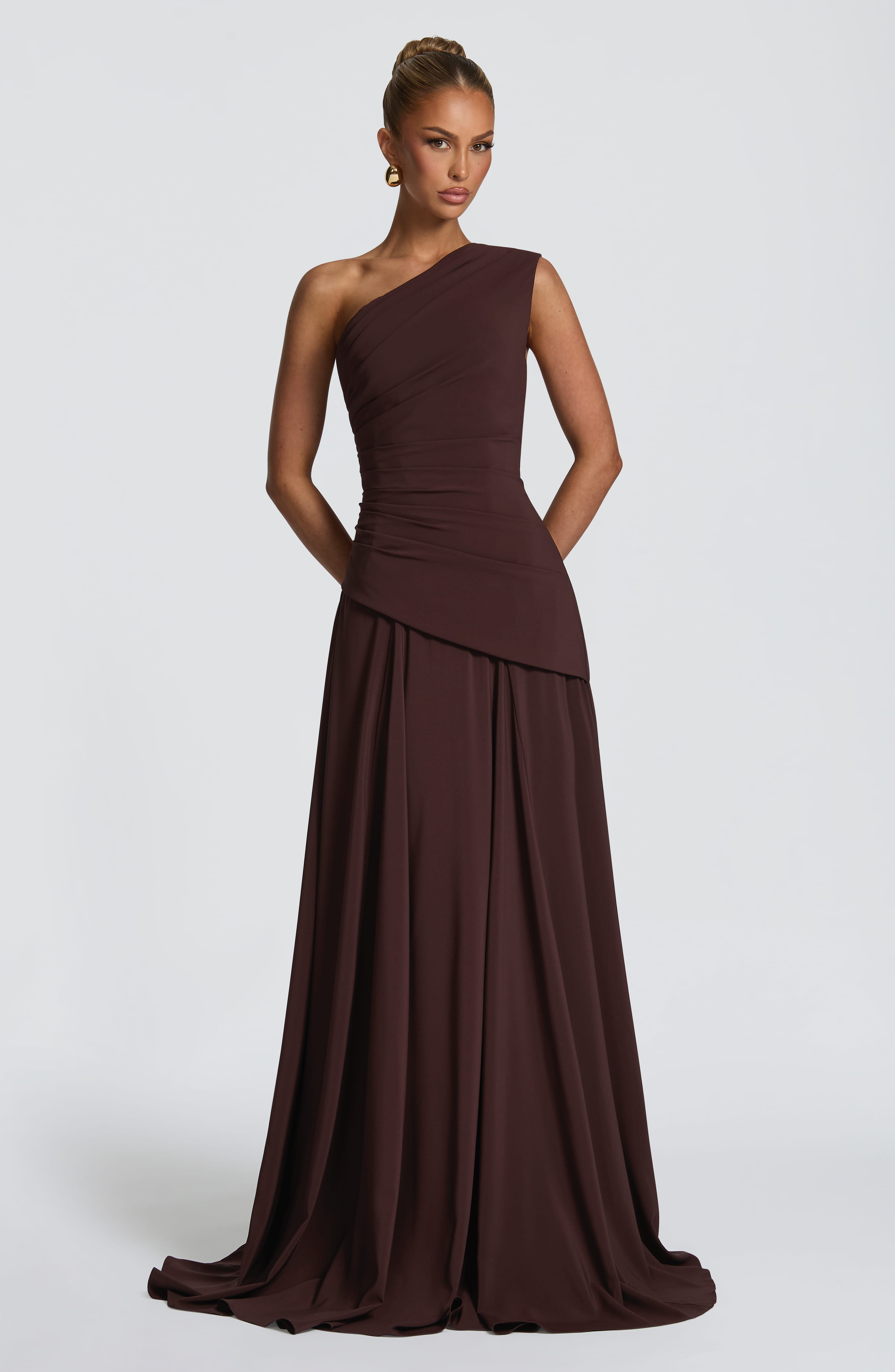minilena Bianca Maxi Dress Plum Brown