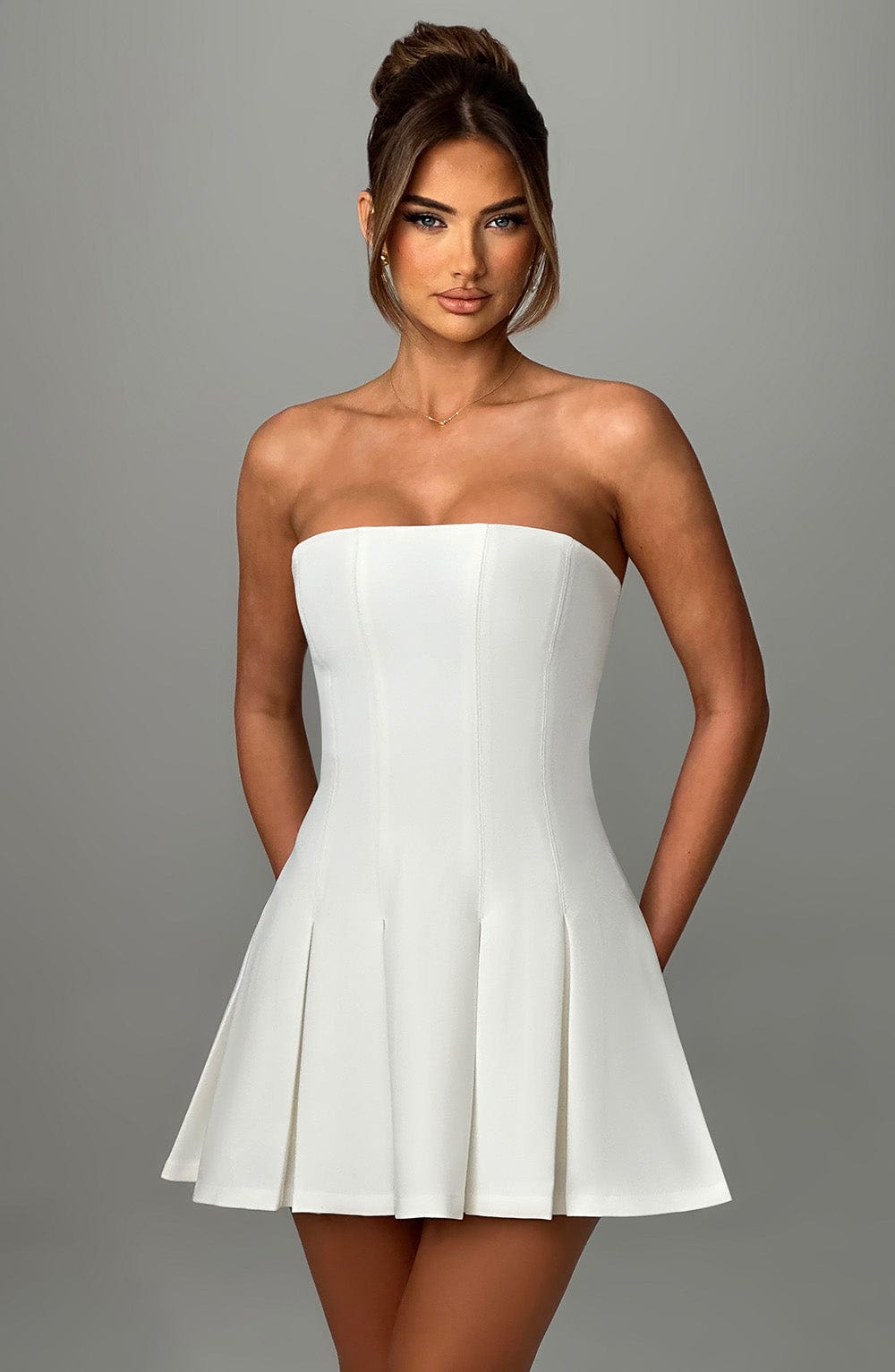 minilena Bryony Mini Dress Ivory