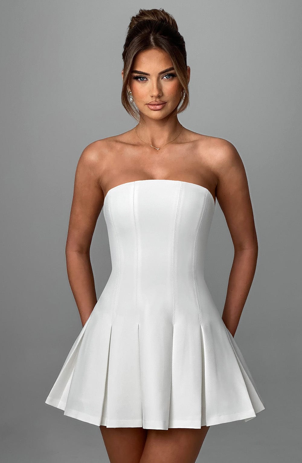 minilena Bryony Mini Dress Ivory