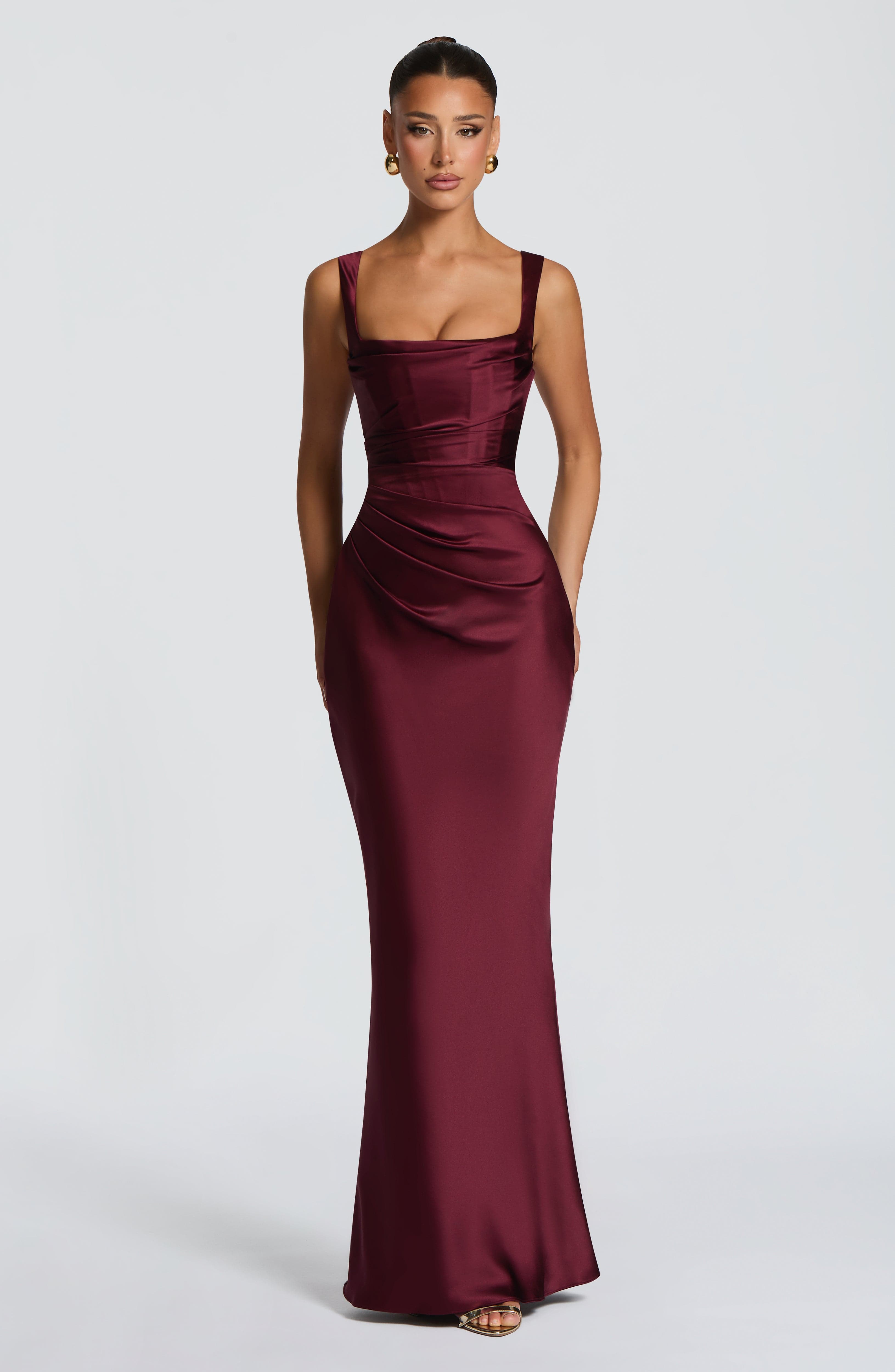 minilena Calanthe Maxi Dress Cherry Lacquer