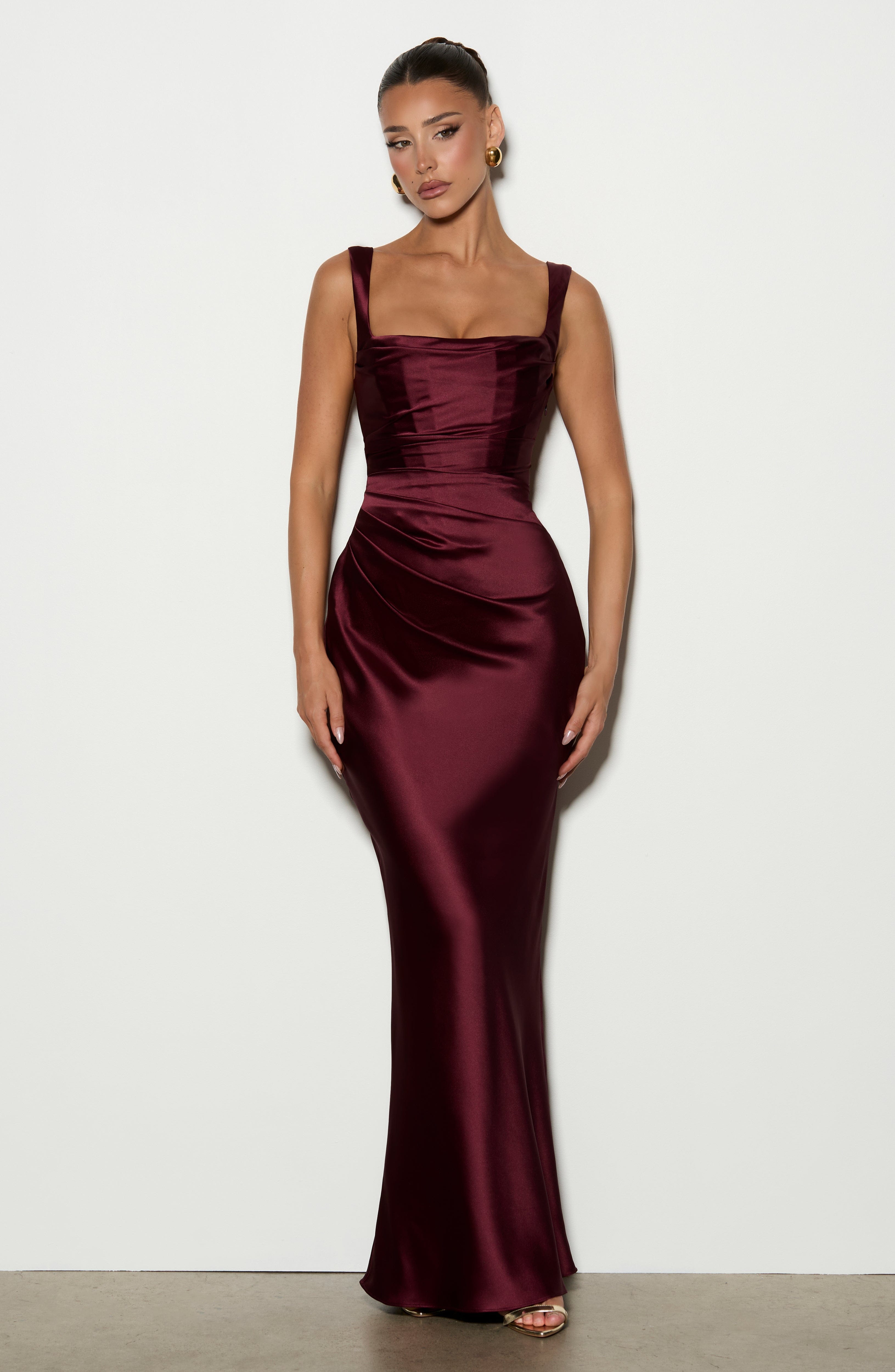 minilena Calanthe Maxi Dress Cherry Lacquer