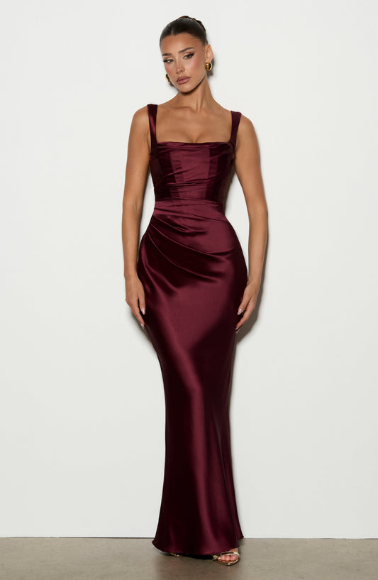minilena Calanthe Maxi Dress Cherry Lacquer