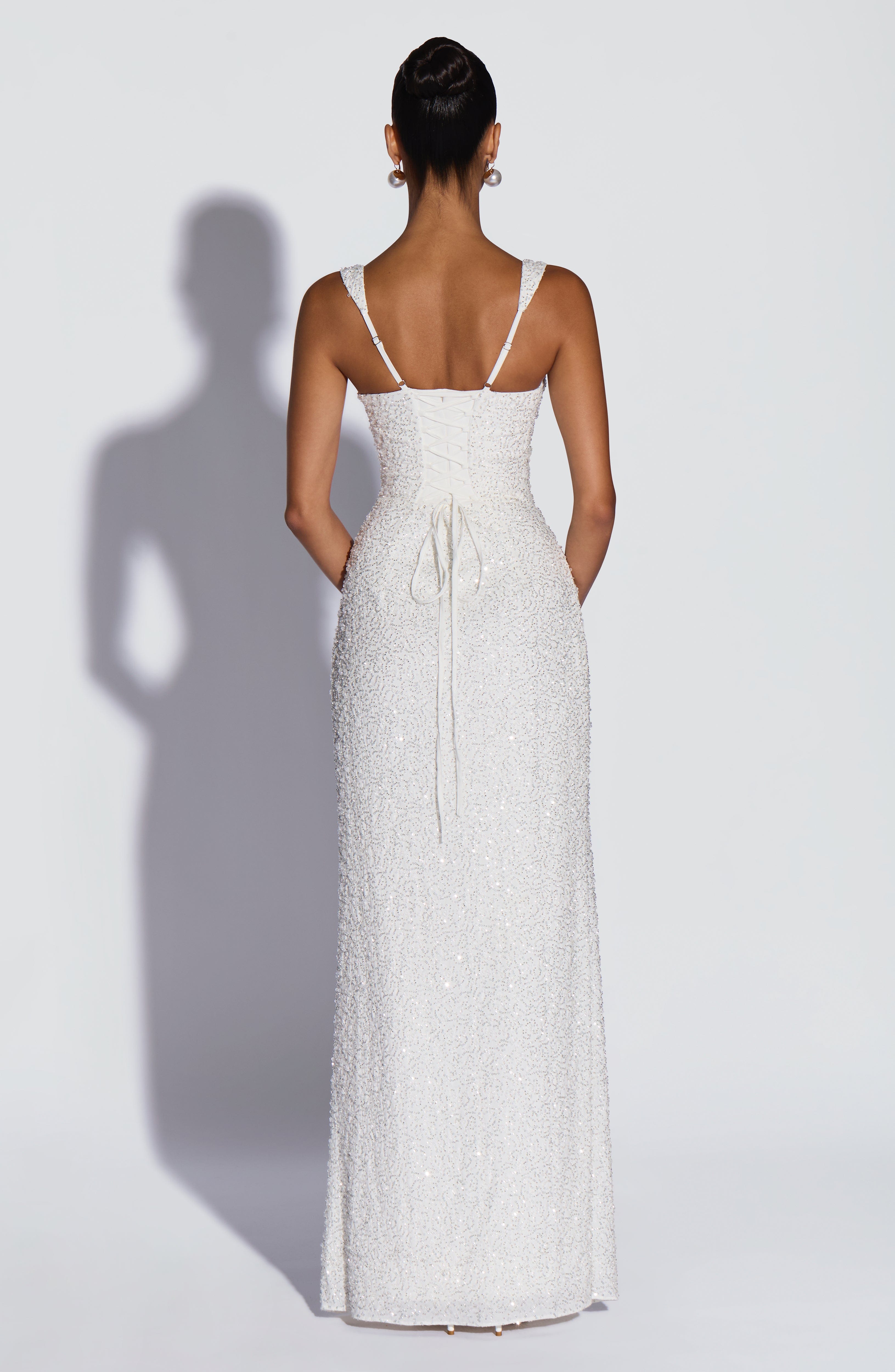 minilena Calanthe Maxi Dress Ivory Sparkle