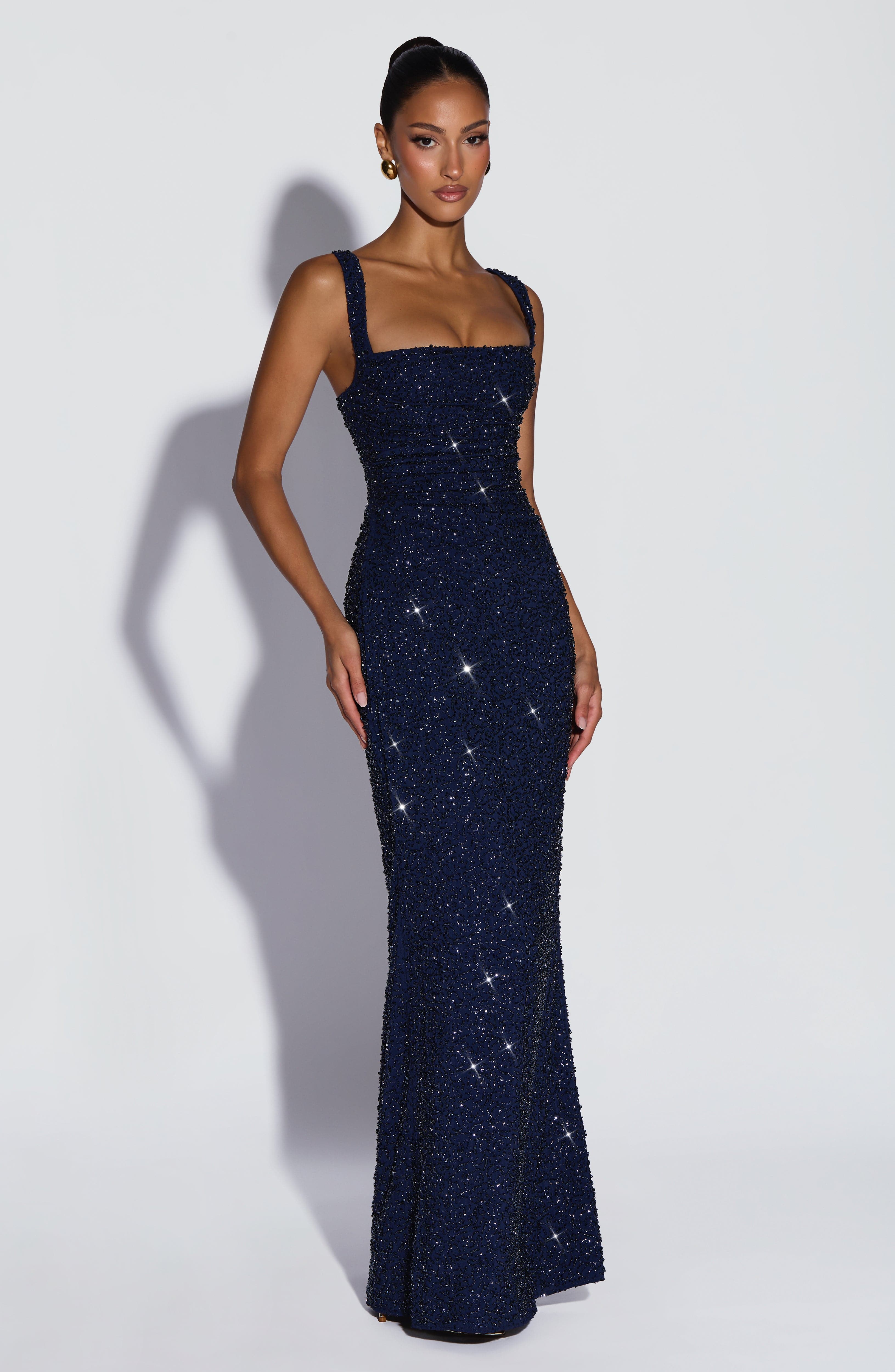 minilena Calanthe Maxi Dress Navy Sparkle