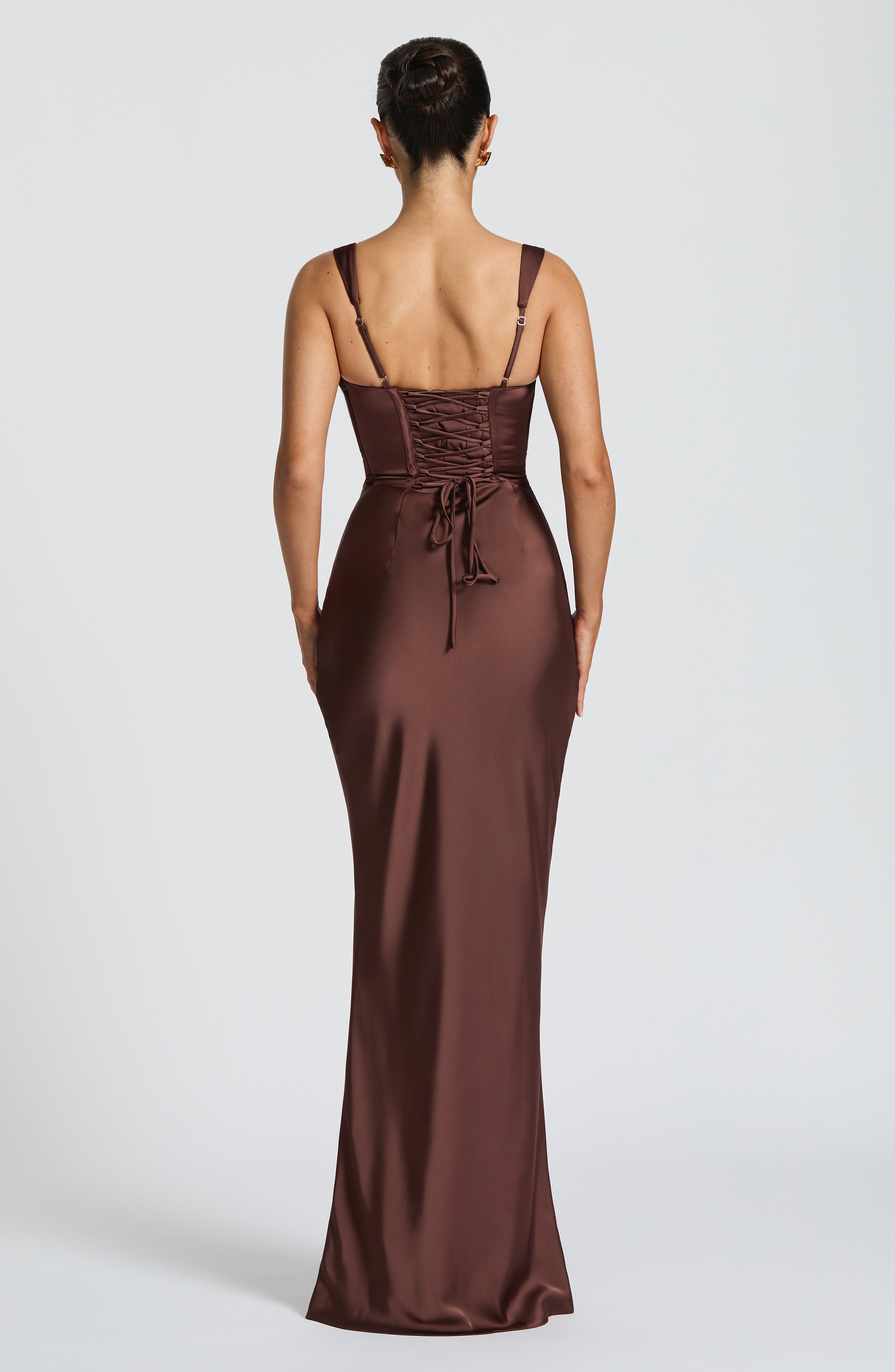 minilena Calanthe Maxi Dress Plum Brown