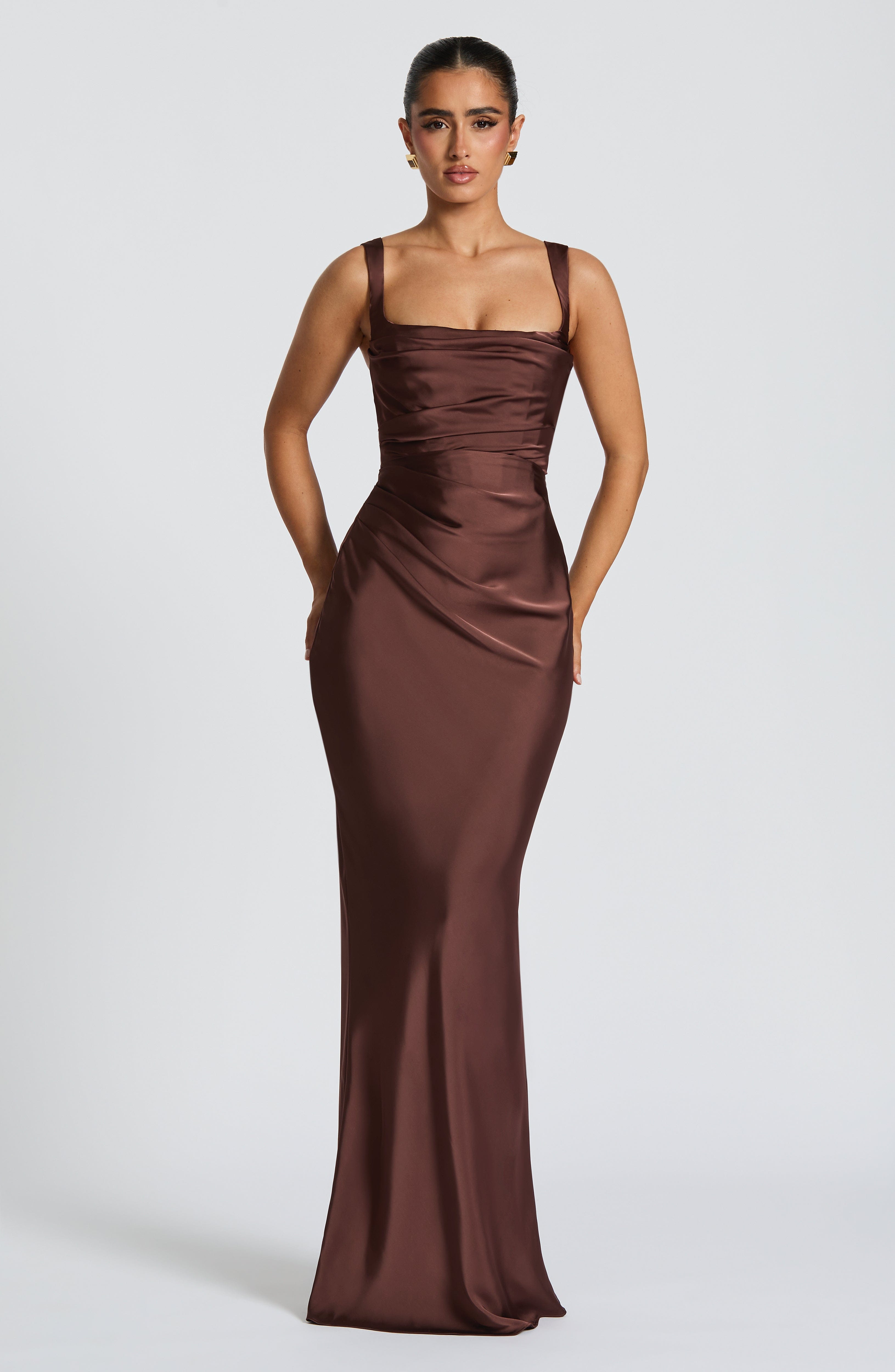 minilena Calanthe Maxi Dress Plum Brown