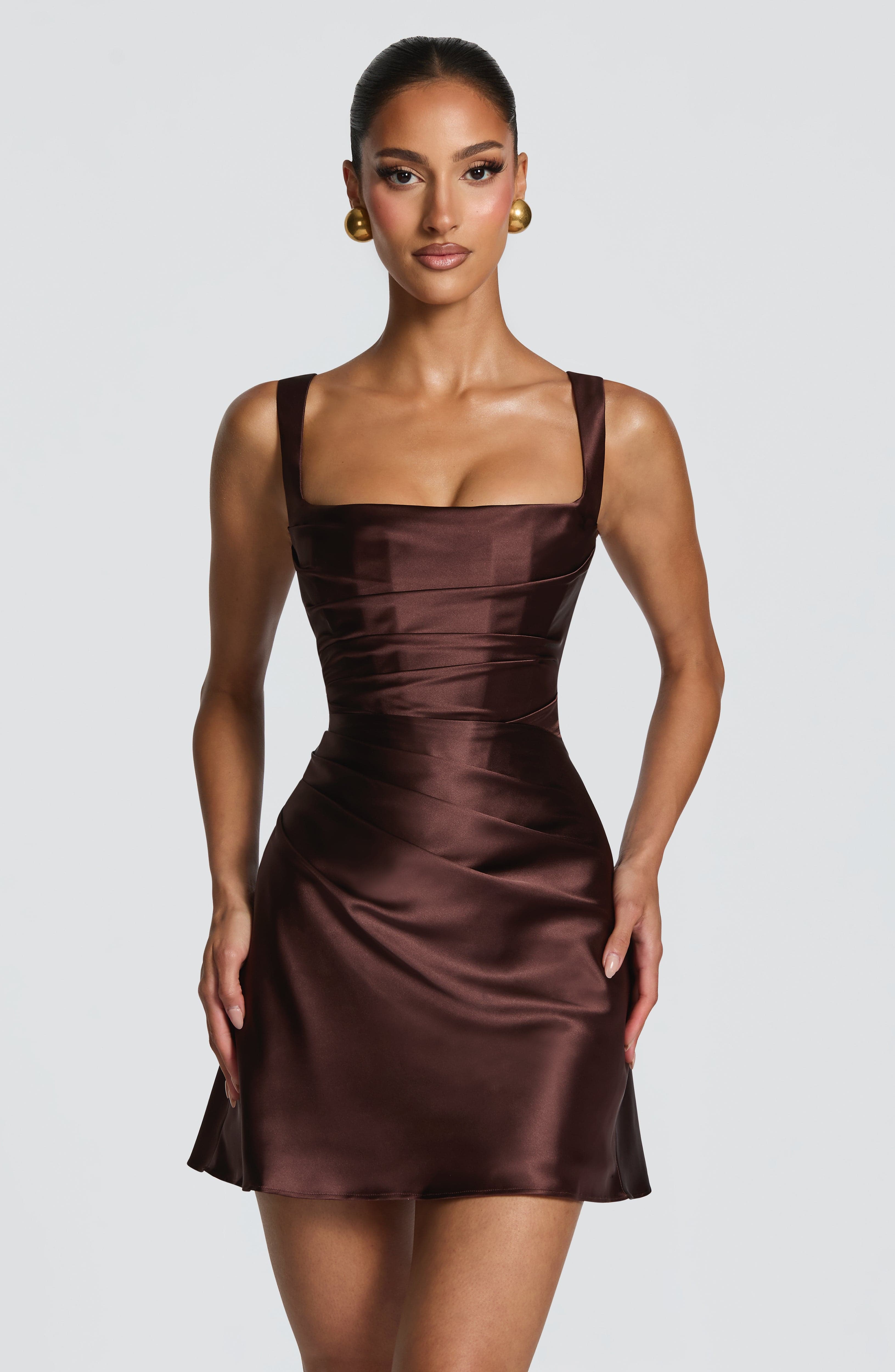 minilena Calanthe Mini Dress Plum Brown