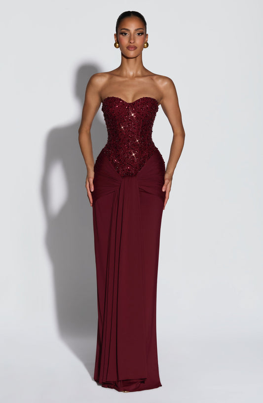 minilena Carina Maxi Dress Burgundy