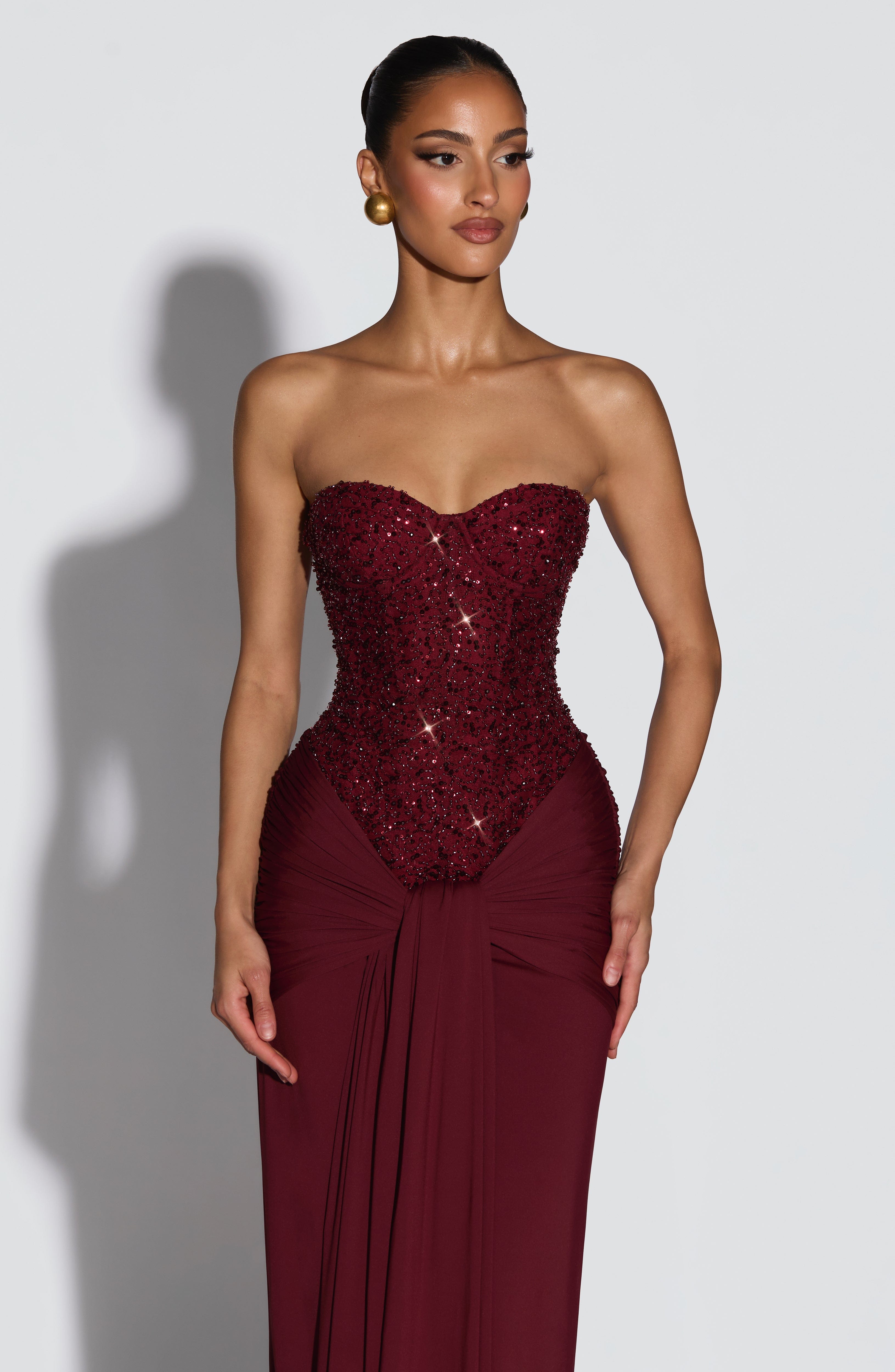 minilena Carina Maxi Dress Burgundy