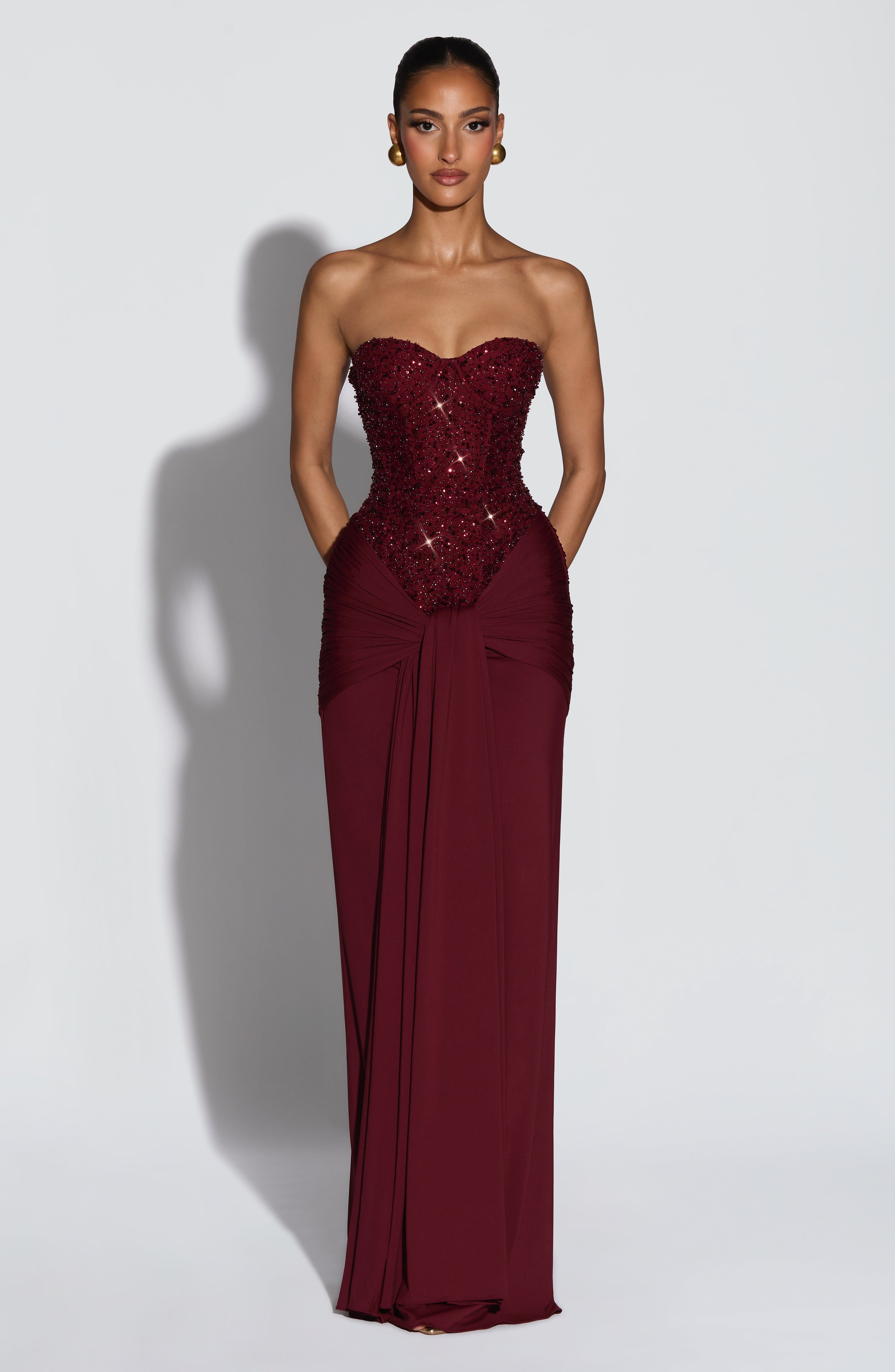 minilena Carina Maxi Dress Burgundy