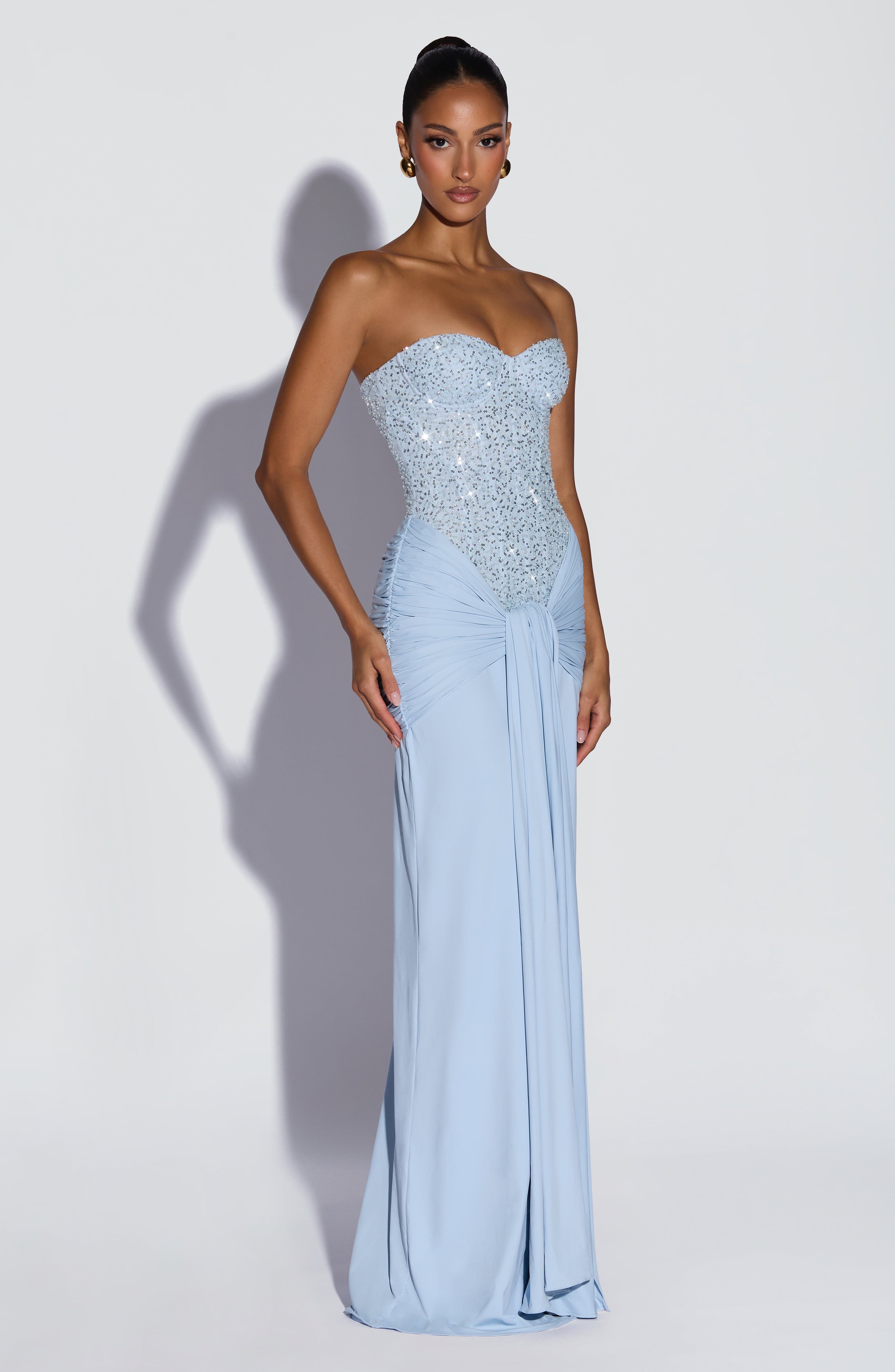 minilena Carina Maxi Dress Glacier Blue