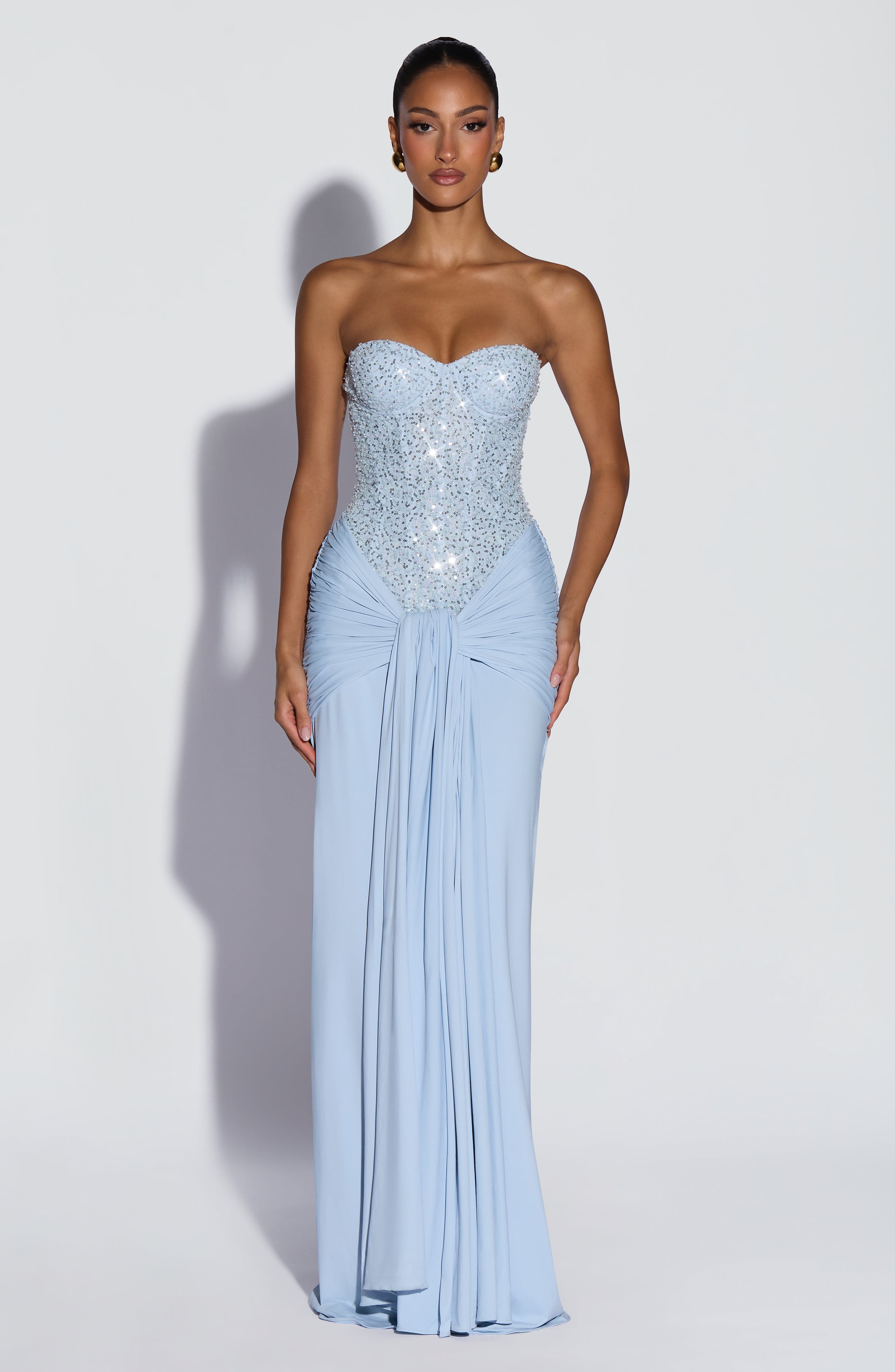 minilena Carina Maxi Dress Glacier Blue