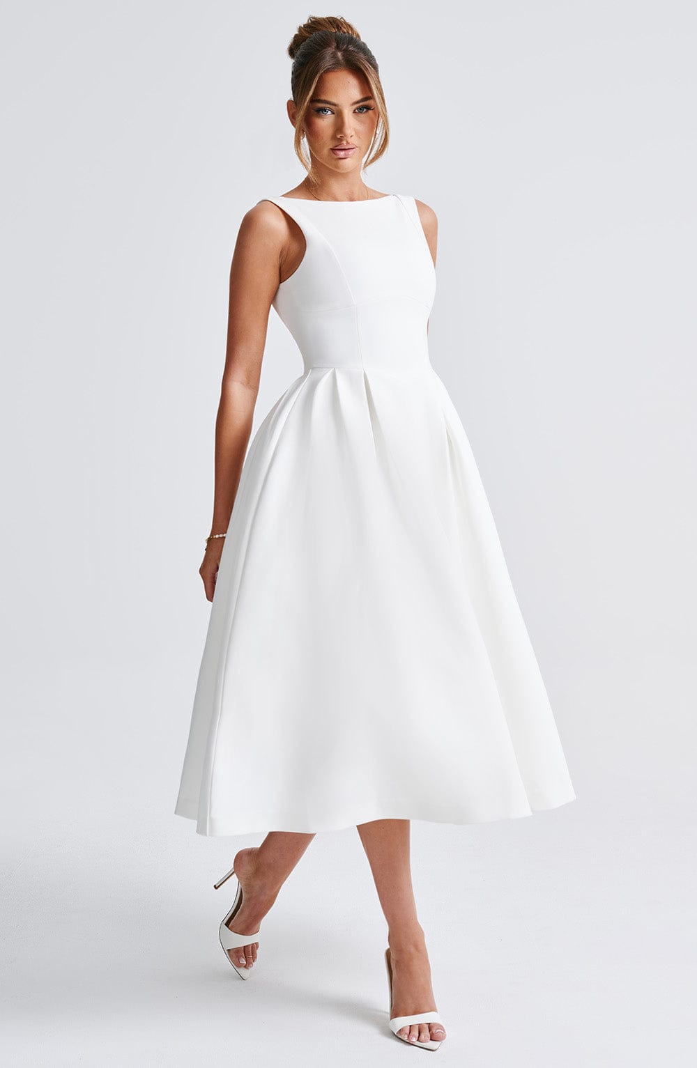 minilena Clarabella Midi Dress Ivory