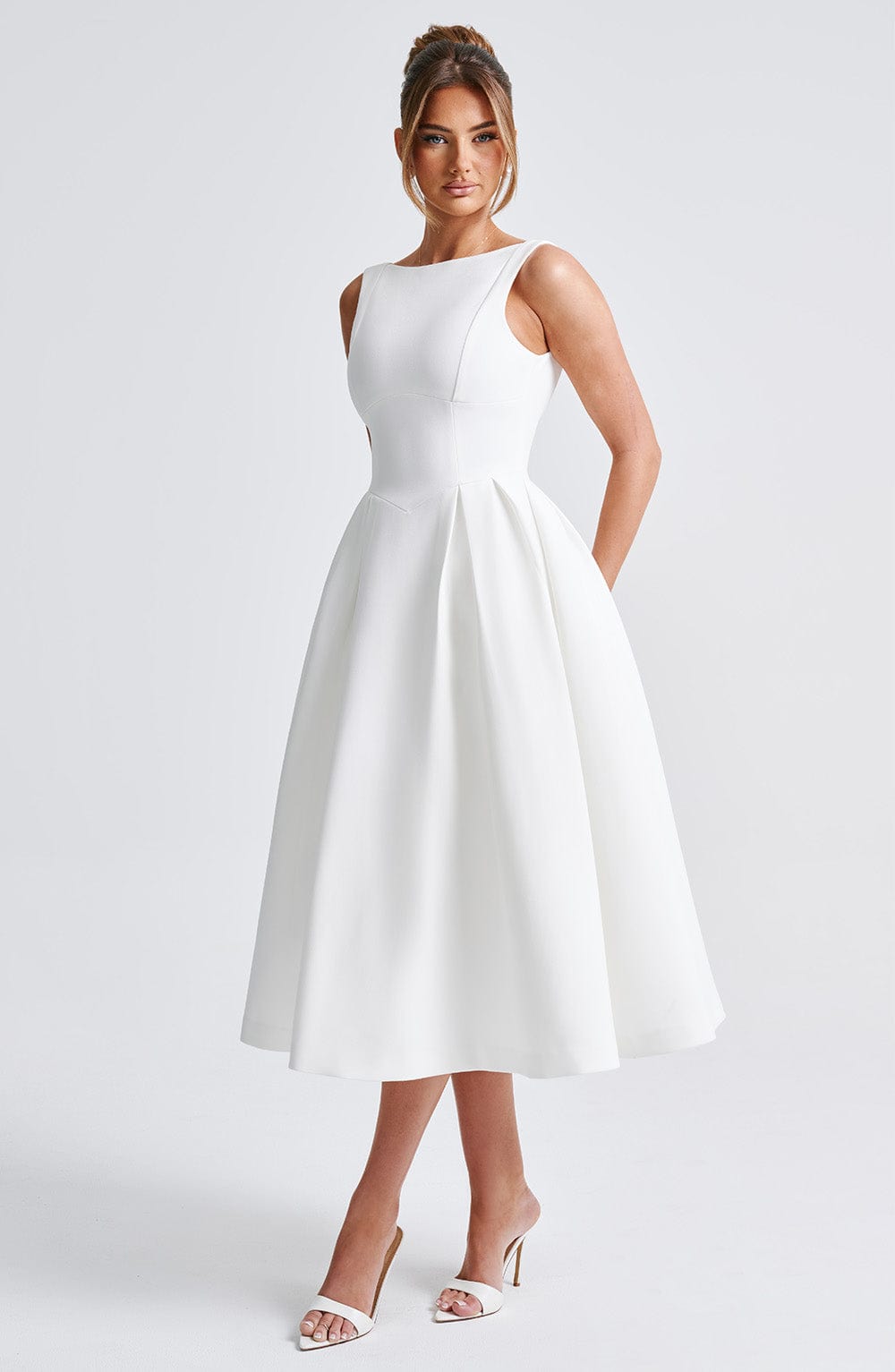 minilena Clarabella Midi Dress Ivory