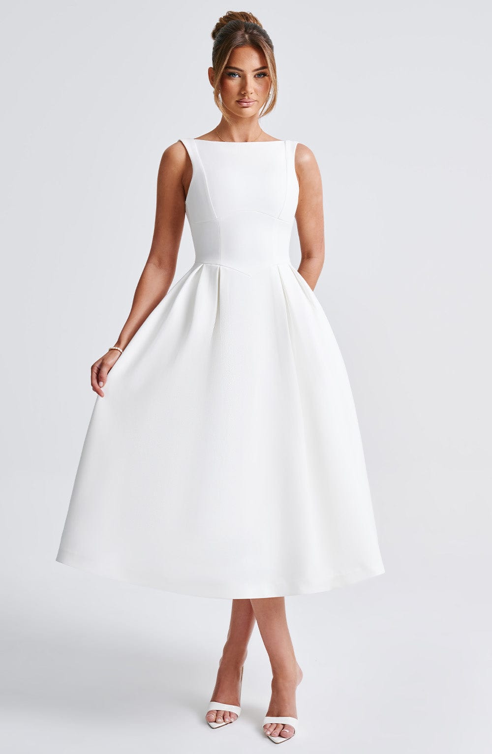minilena Clarabella Midi Dress Ivory
