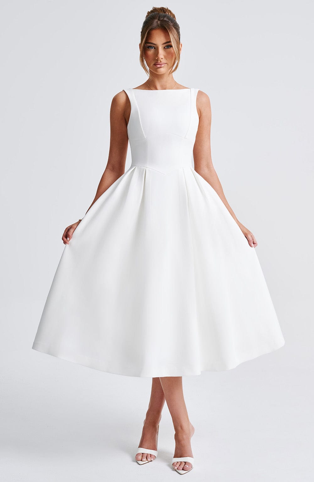 minilena Clarabella Midi Dress Ivory