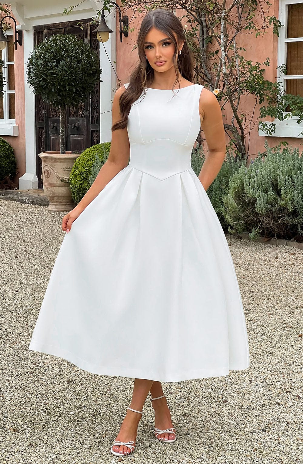 minilena Clarabella Midi Dress Ivory