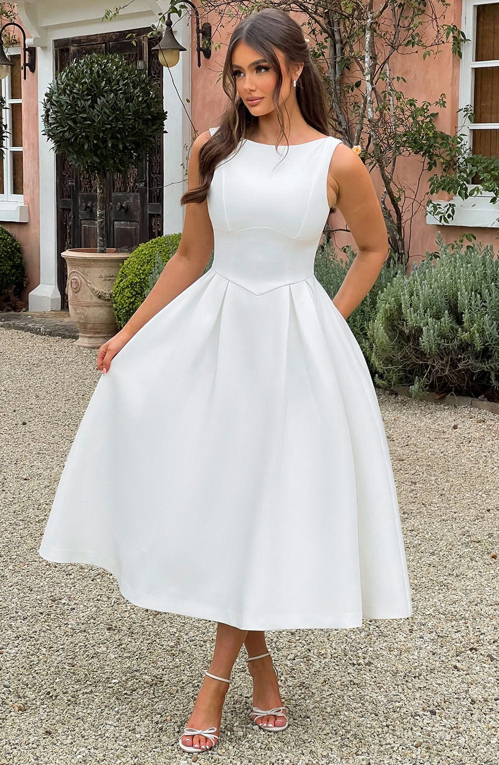 minilena Clarabella Midi Dress Ivory