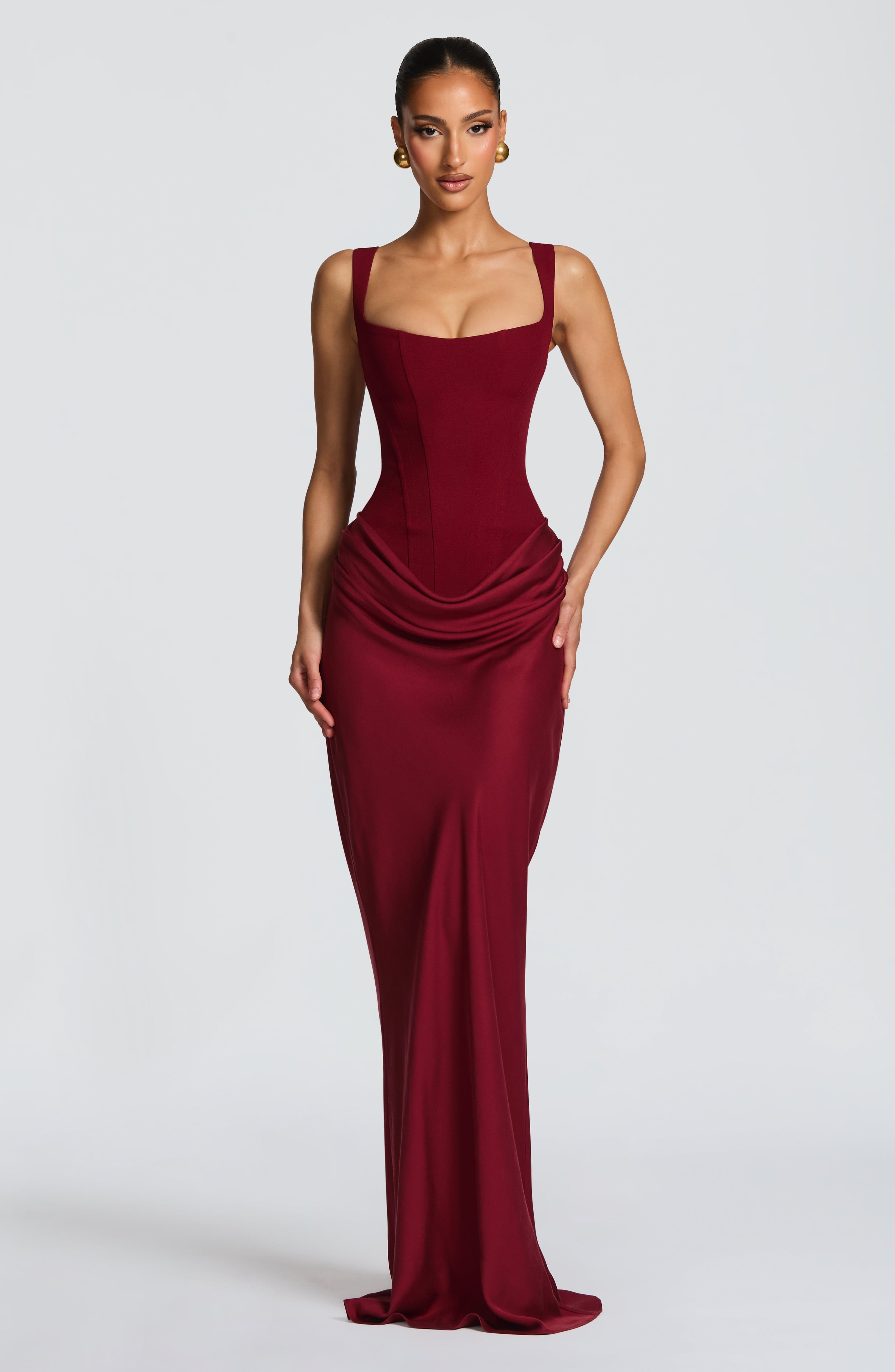 minilena Cornelia Maxi Dress Burgundy