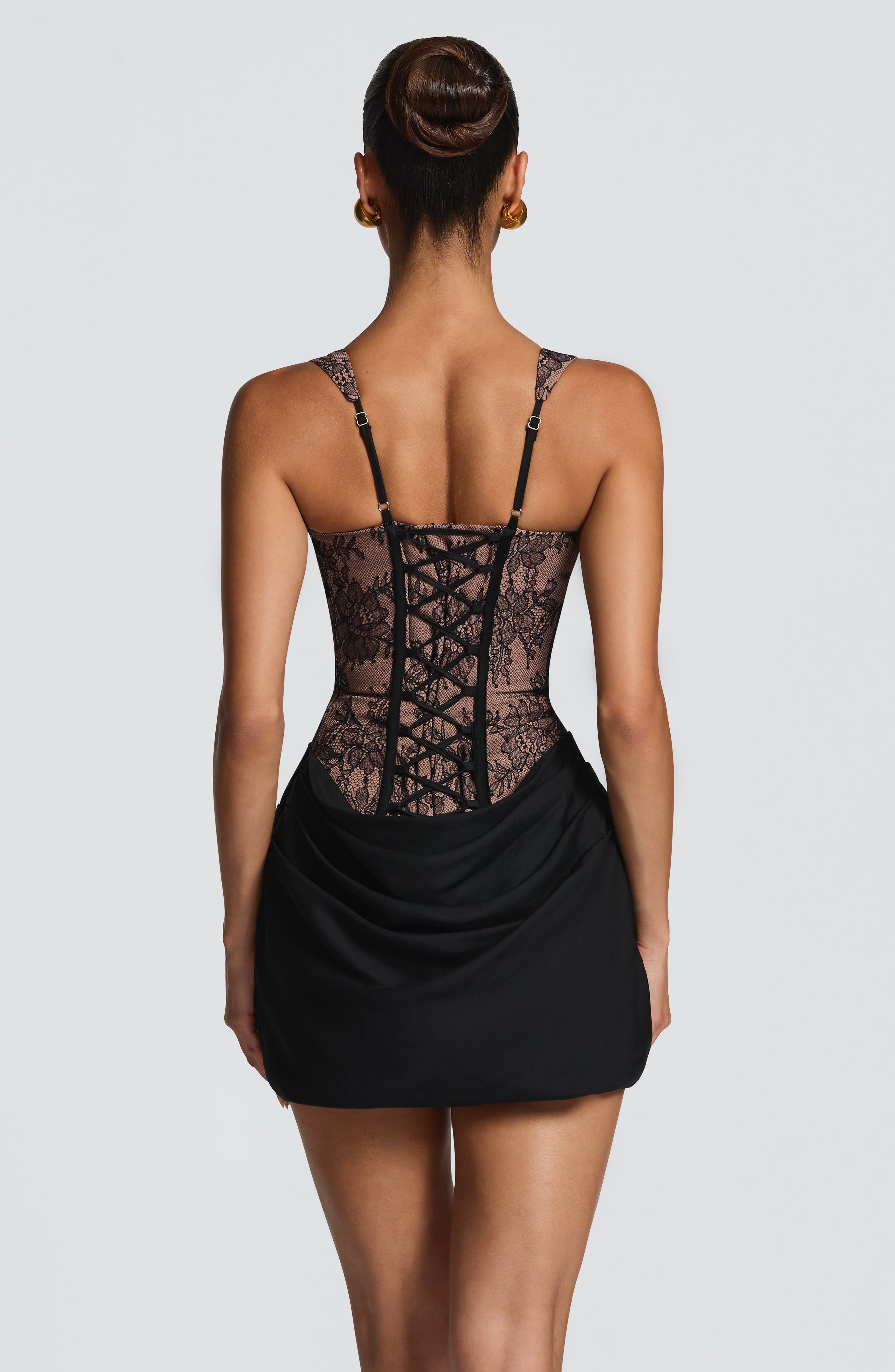 minilena Cornelia Mini Dress Black Lace