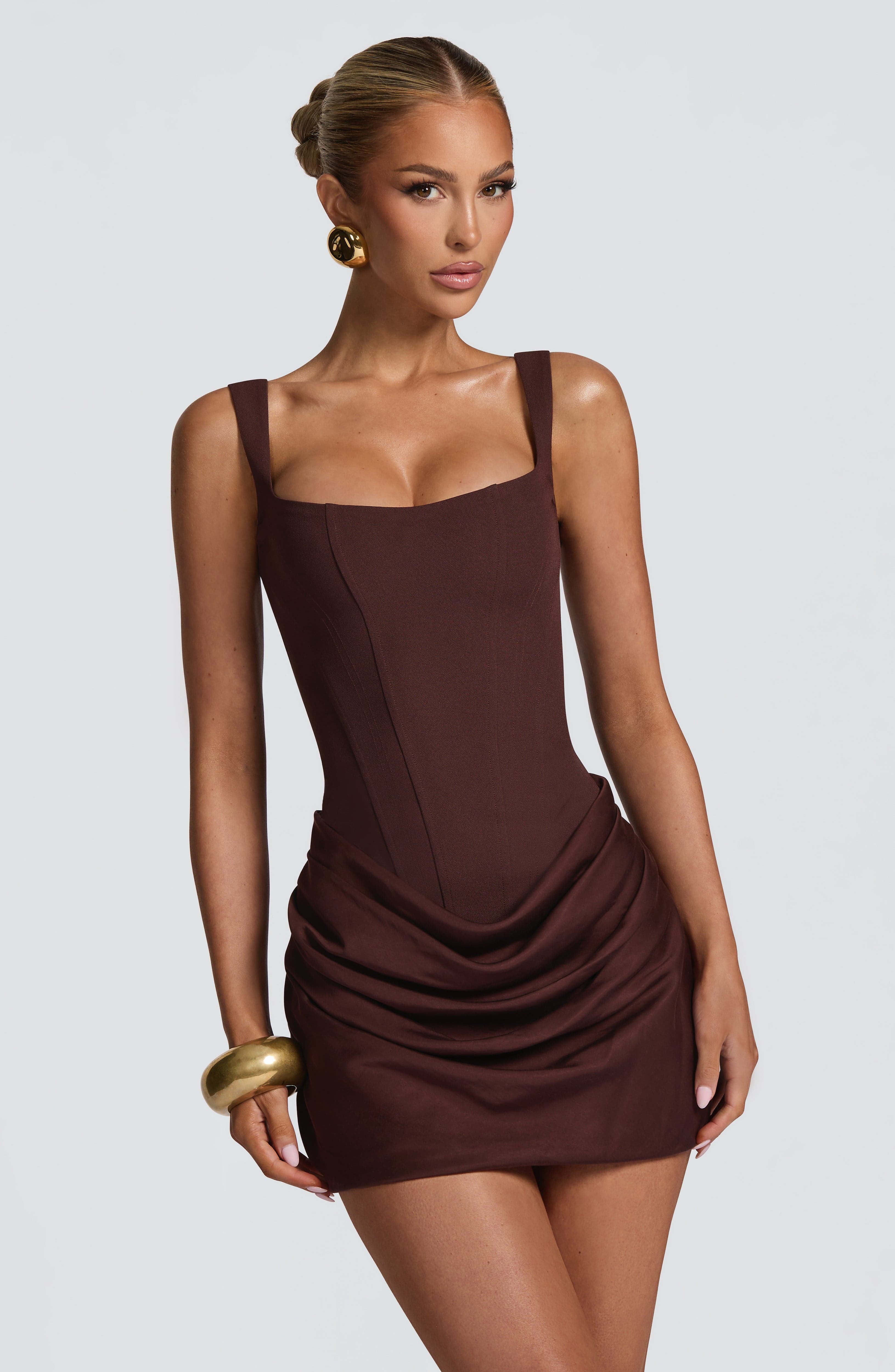 minilena Cornelia Mini Dress Plum Brown