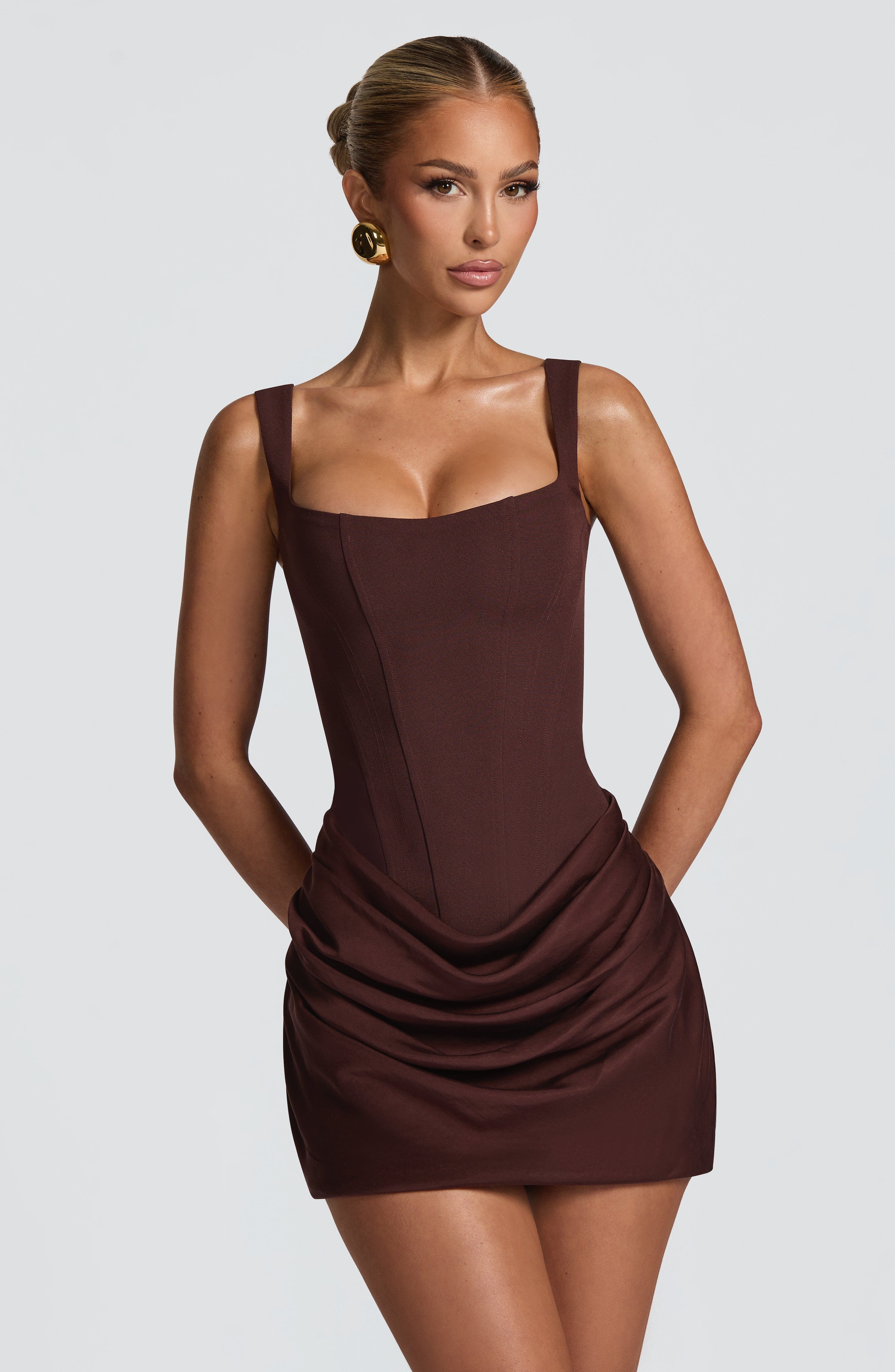 minilena Cornelia Mini Dress Plum Brown