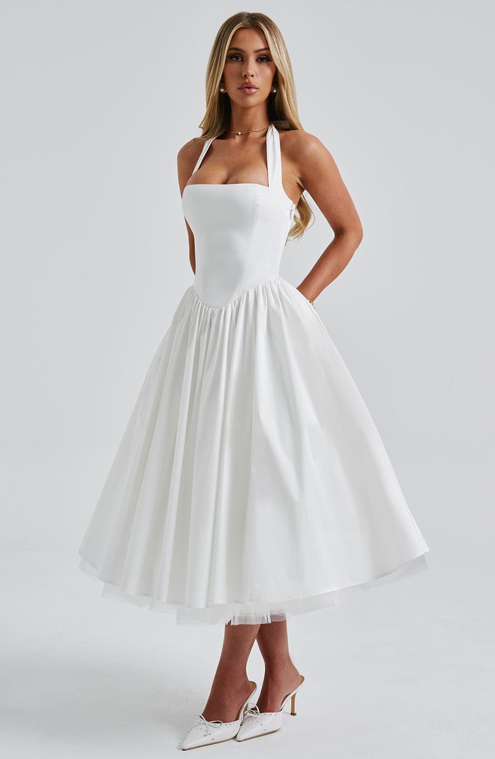 minilena Cressida Midi Dress Ivory