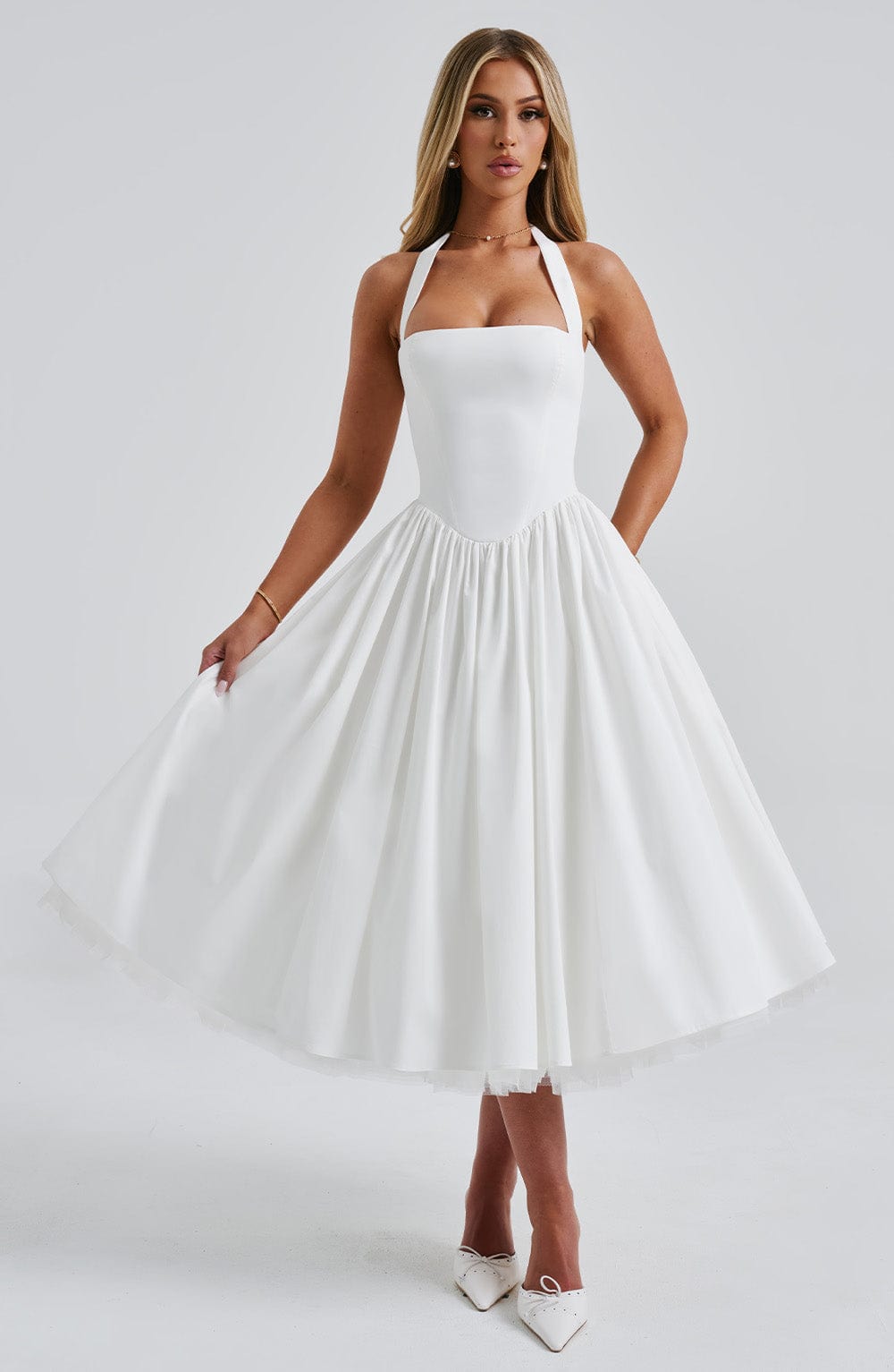 minilena Cressida Midi Dress Ivory