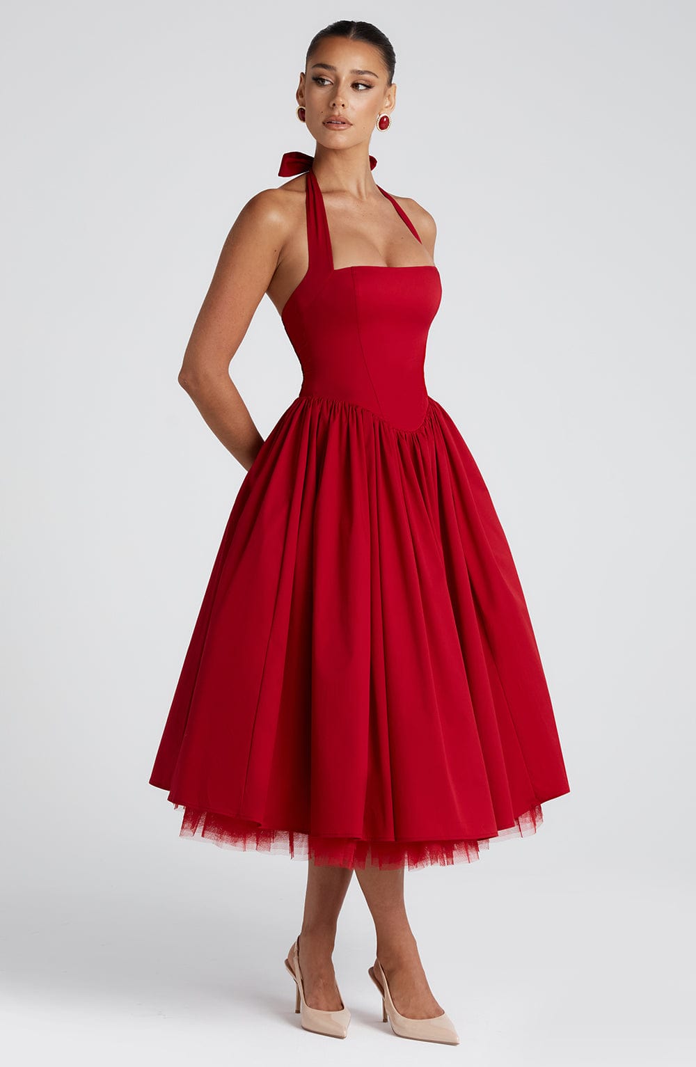 minilena Cressida Midi Dress Red