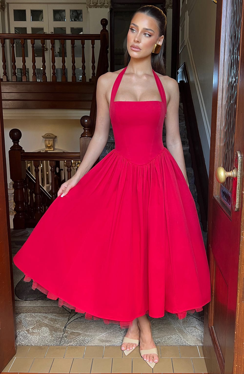 minilena Cressida Midi Dress Red