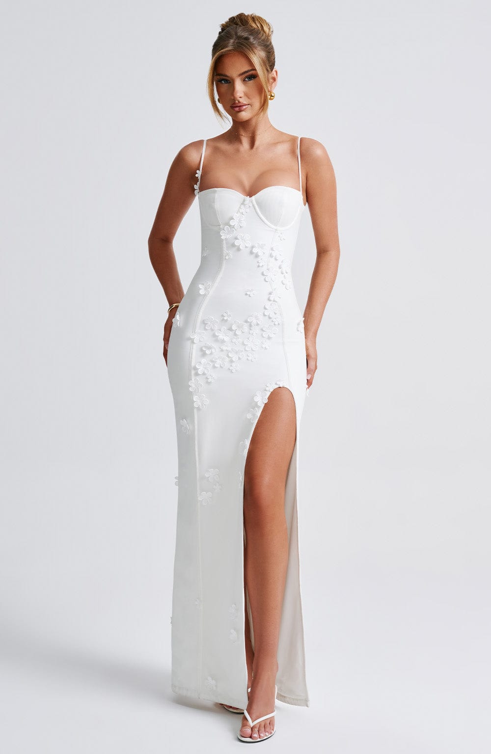 minilena Dalary Maxi Dress Ivory Lined