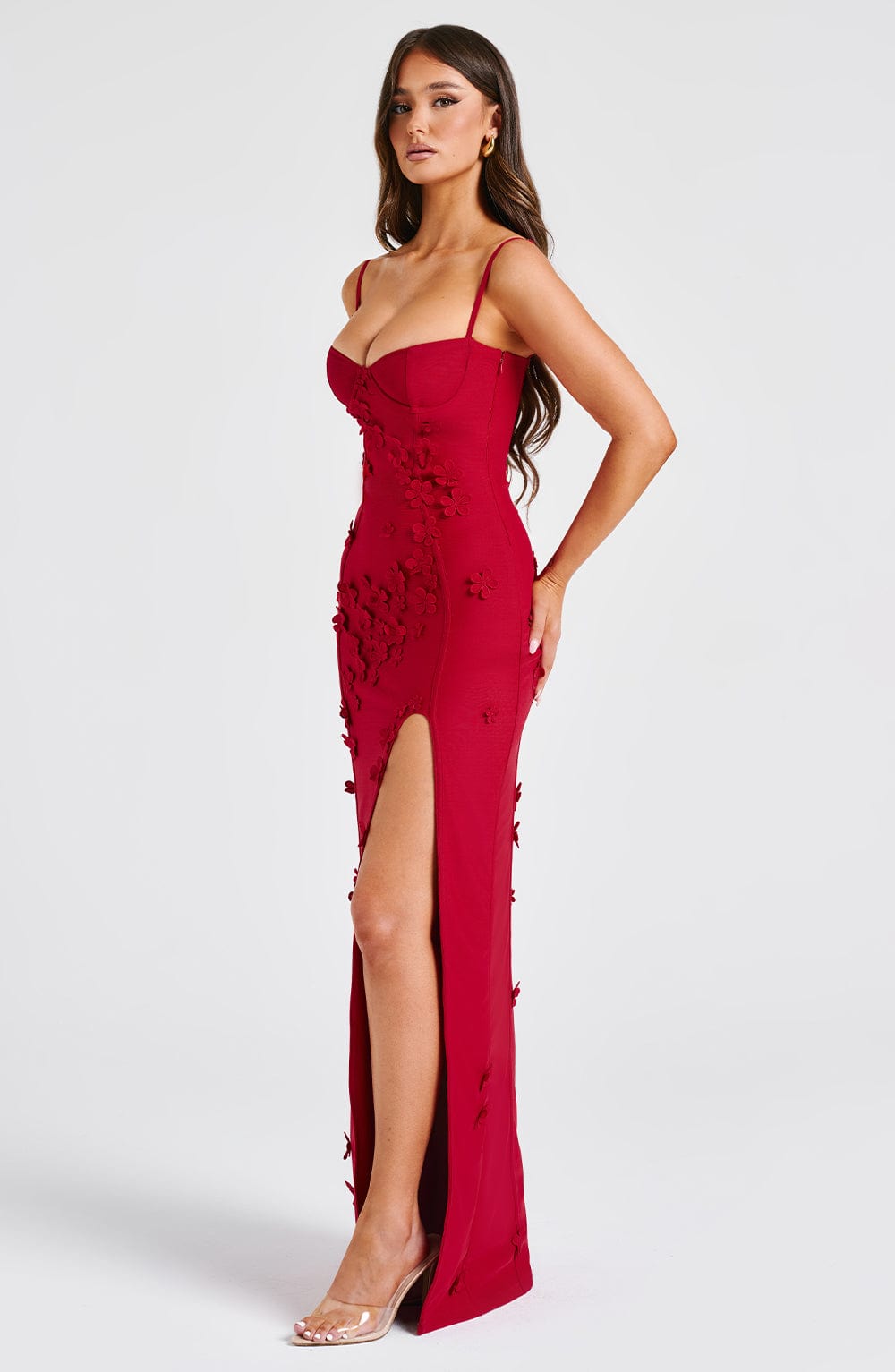 minilena Dalary Maxi Dress Red Lined