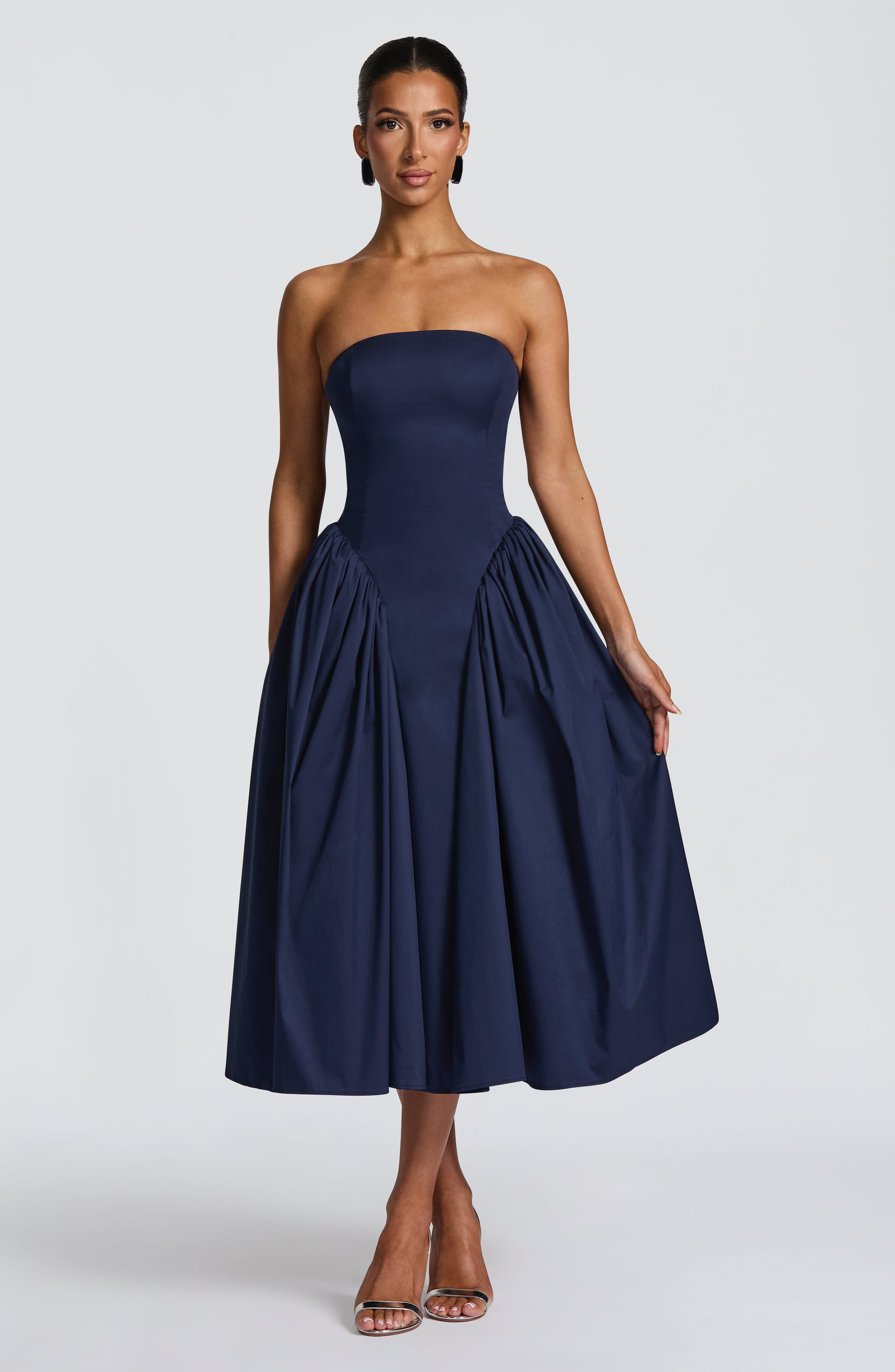 minilena Darla Midi Dress Navy