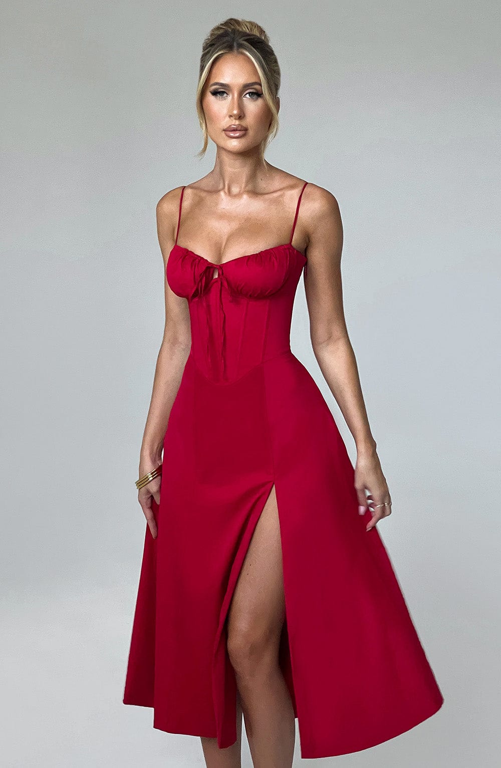 minilena Deanna Midi Dress Red