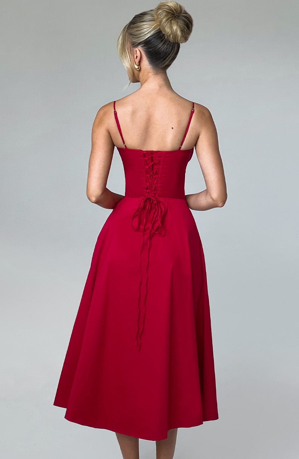 minilena Deanna Midi Dress Red