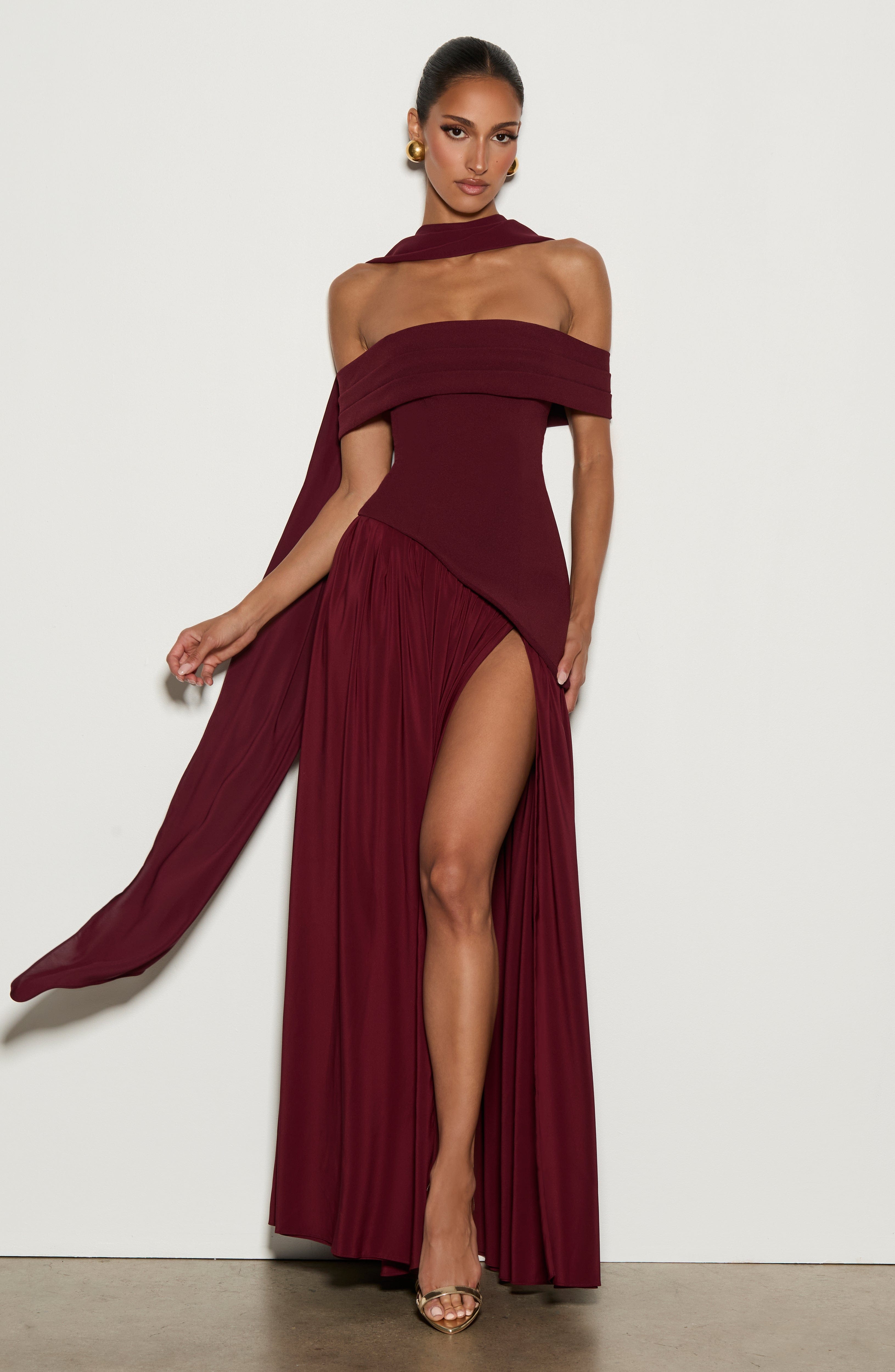 minilena Delilah Maxi Dress Cherry Lacquer