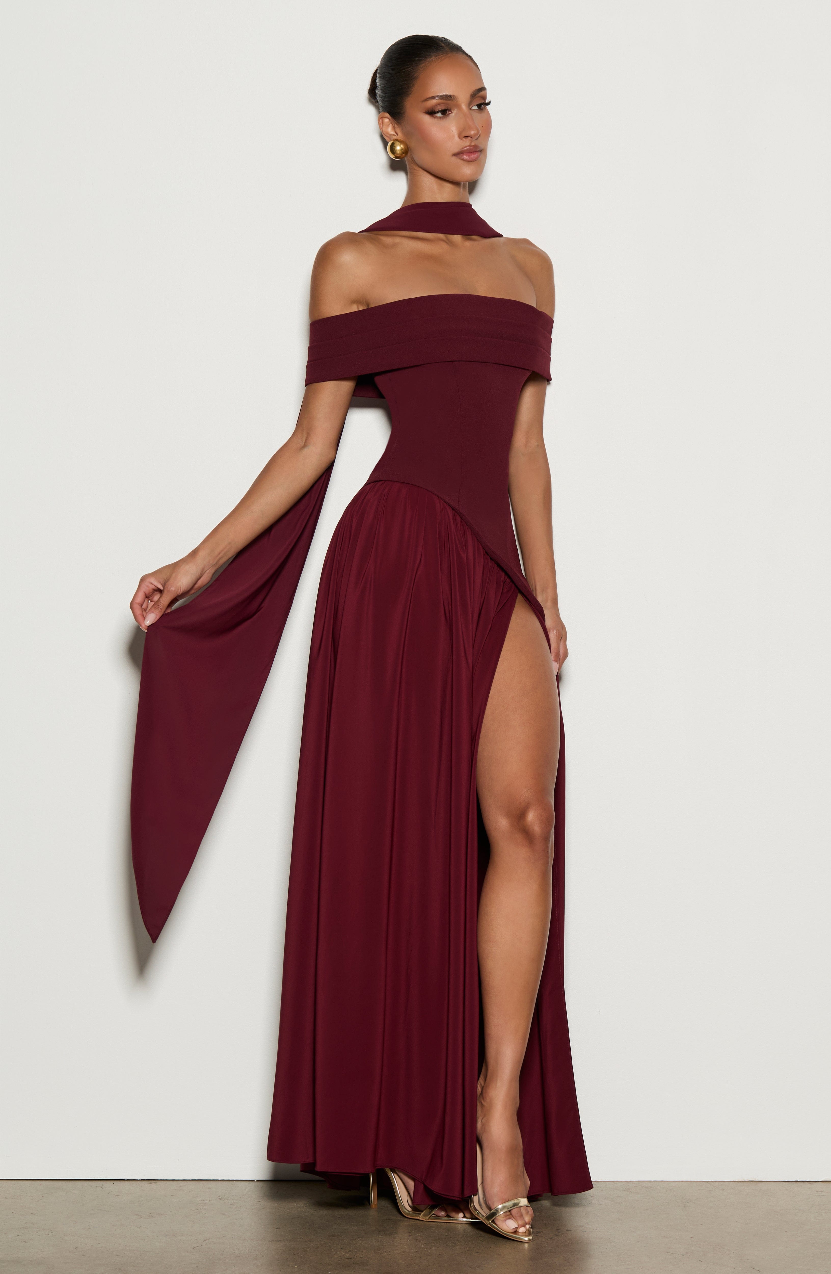 minilena Delilah Maxi Dress Cherry Lacquer