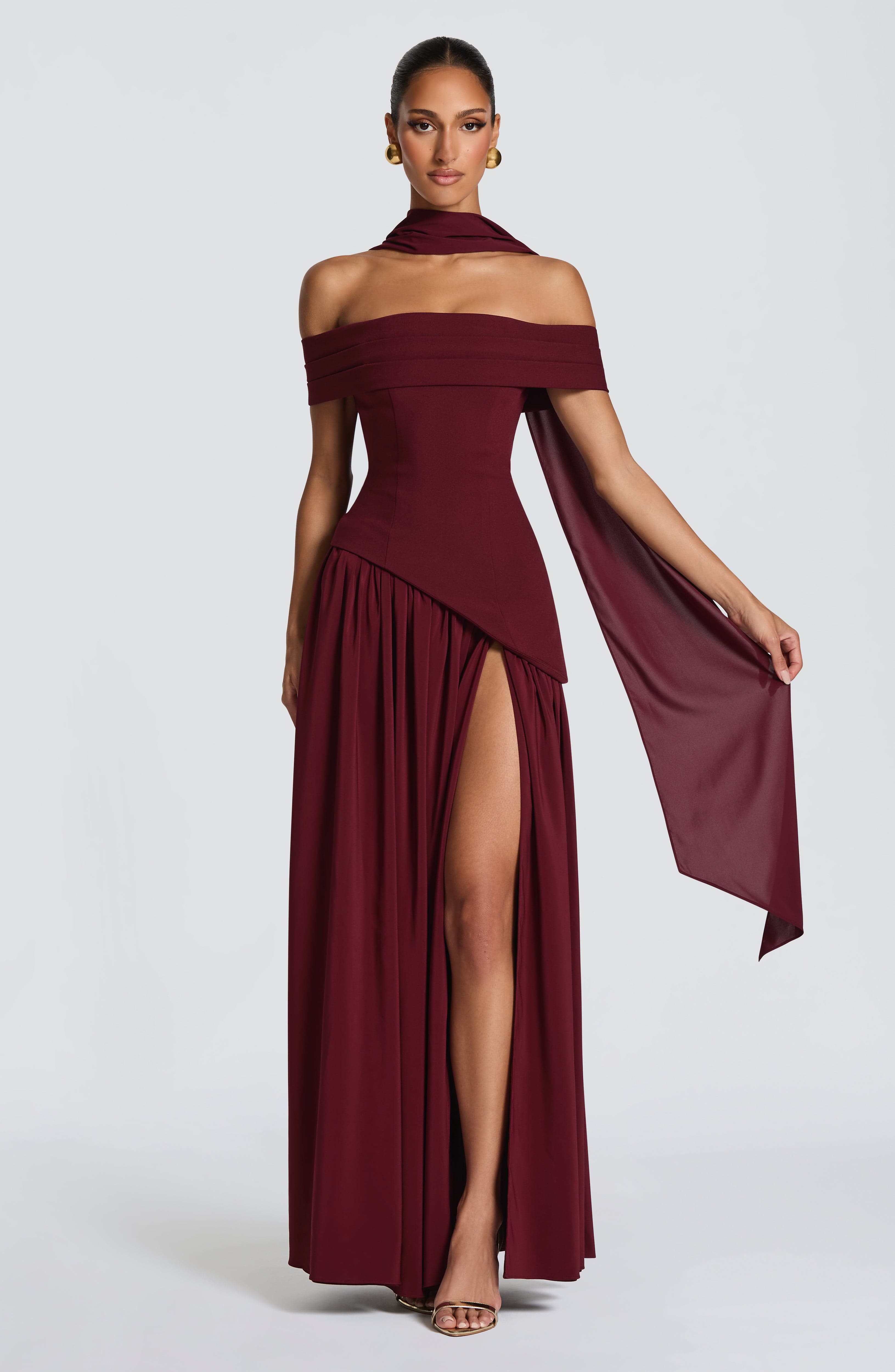 minilena Delilah Maxi Dress Cherry Lacquer