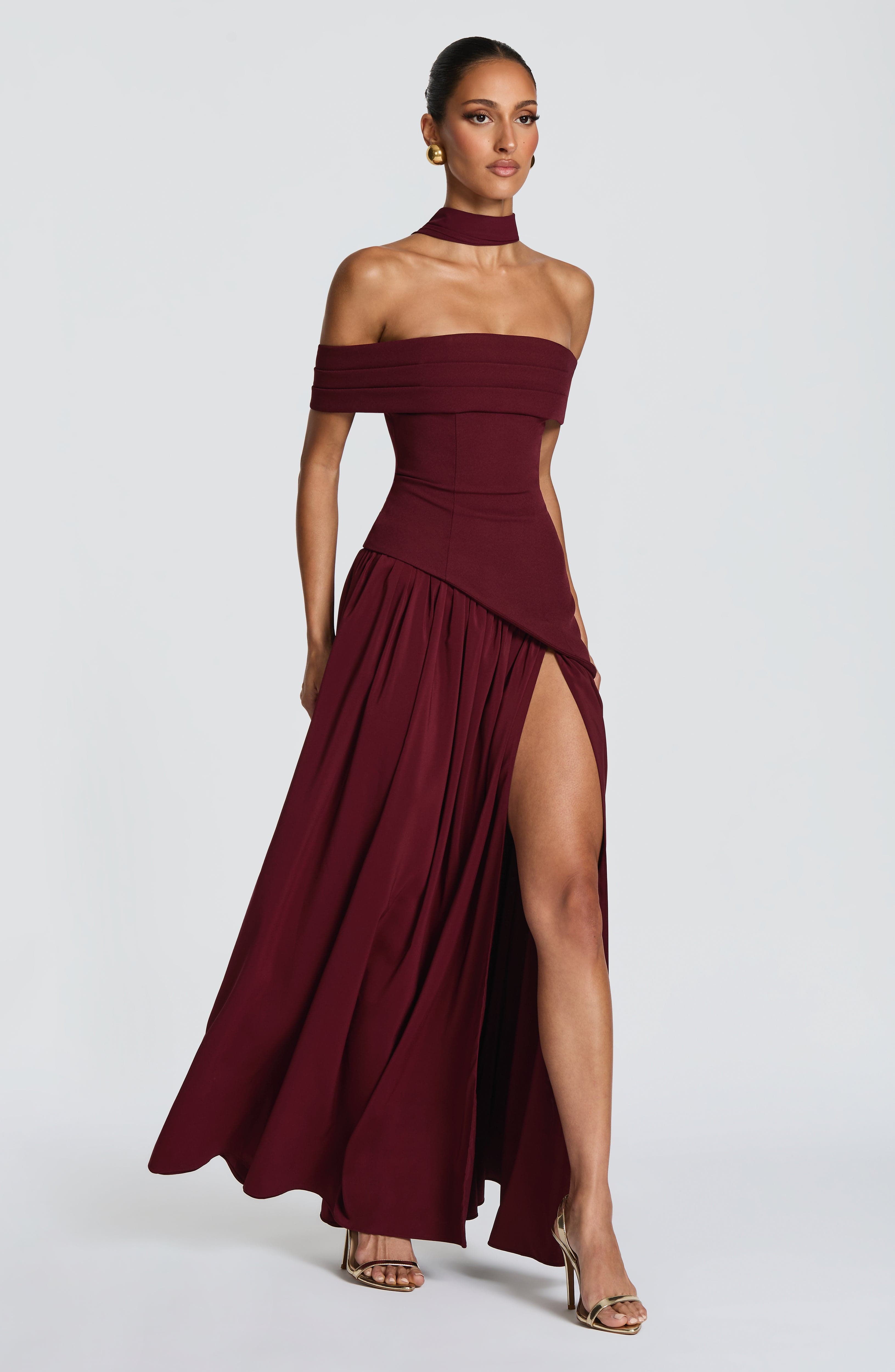 minilena Delilah Maxi Dress Cherry Lacquer