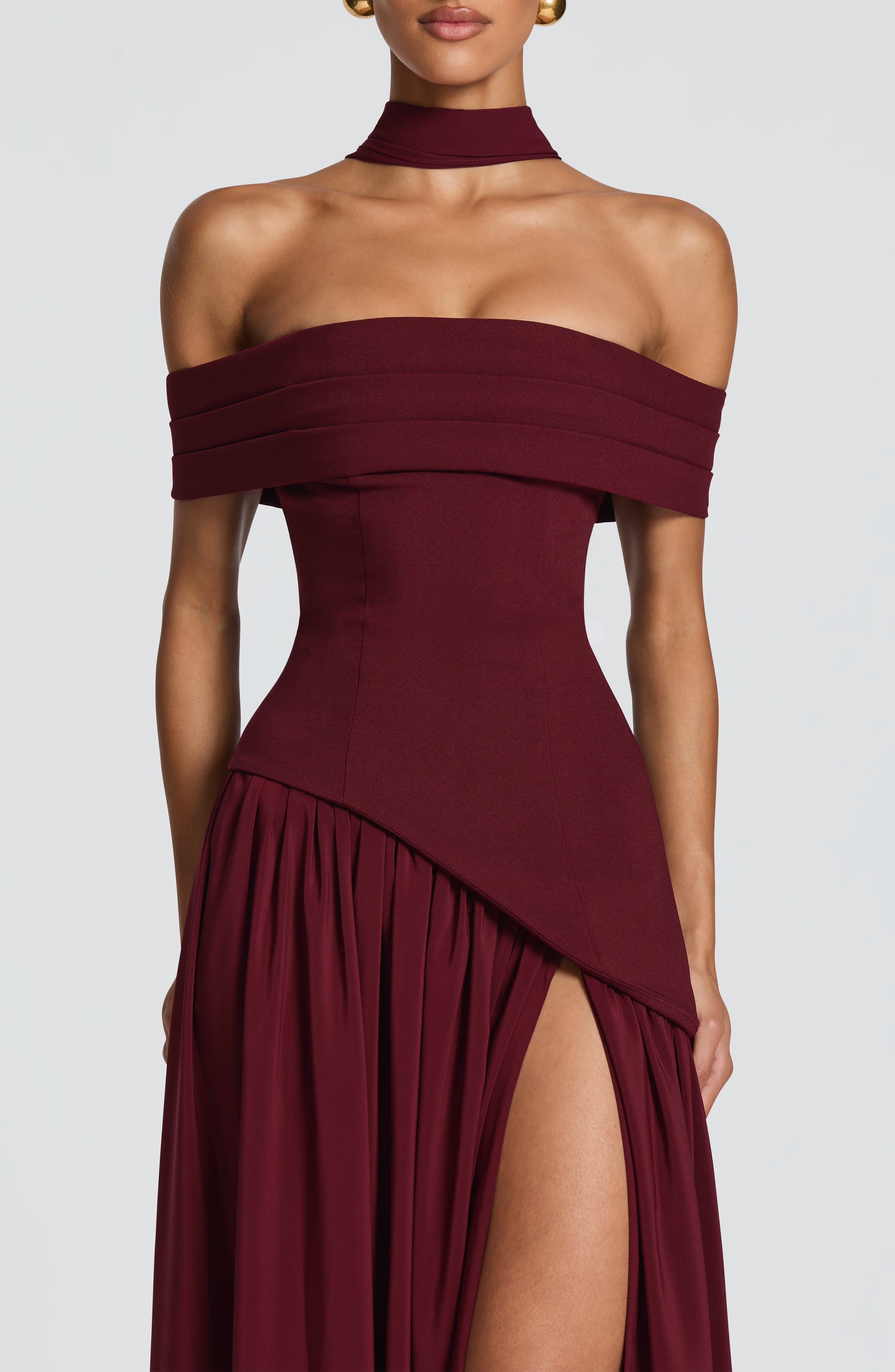 minilena Delilah Maxi Dress Cherry Lacquer