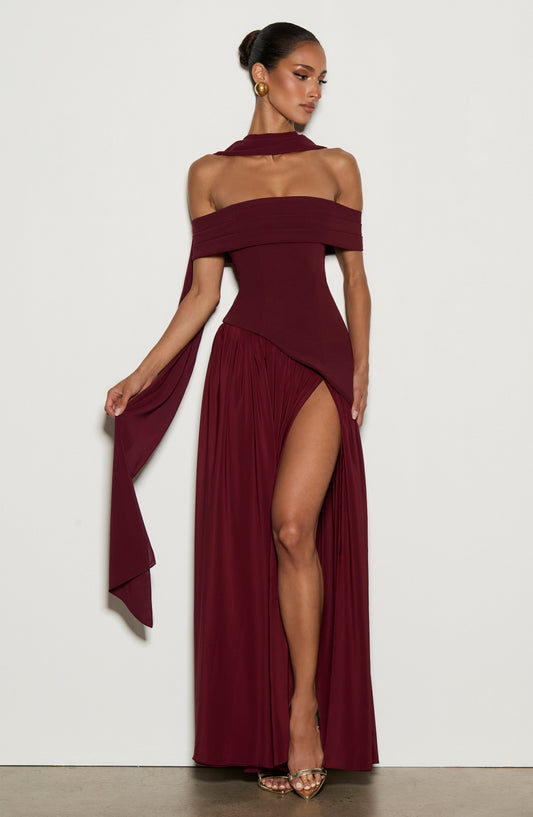 minilena Delilah Maxi Dress Cherry Lacquer