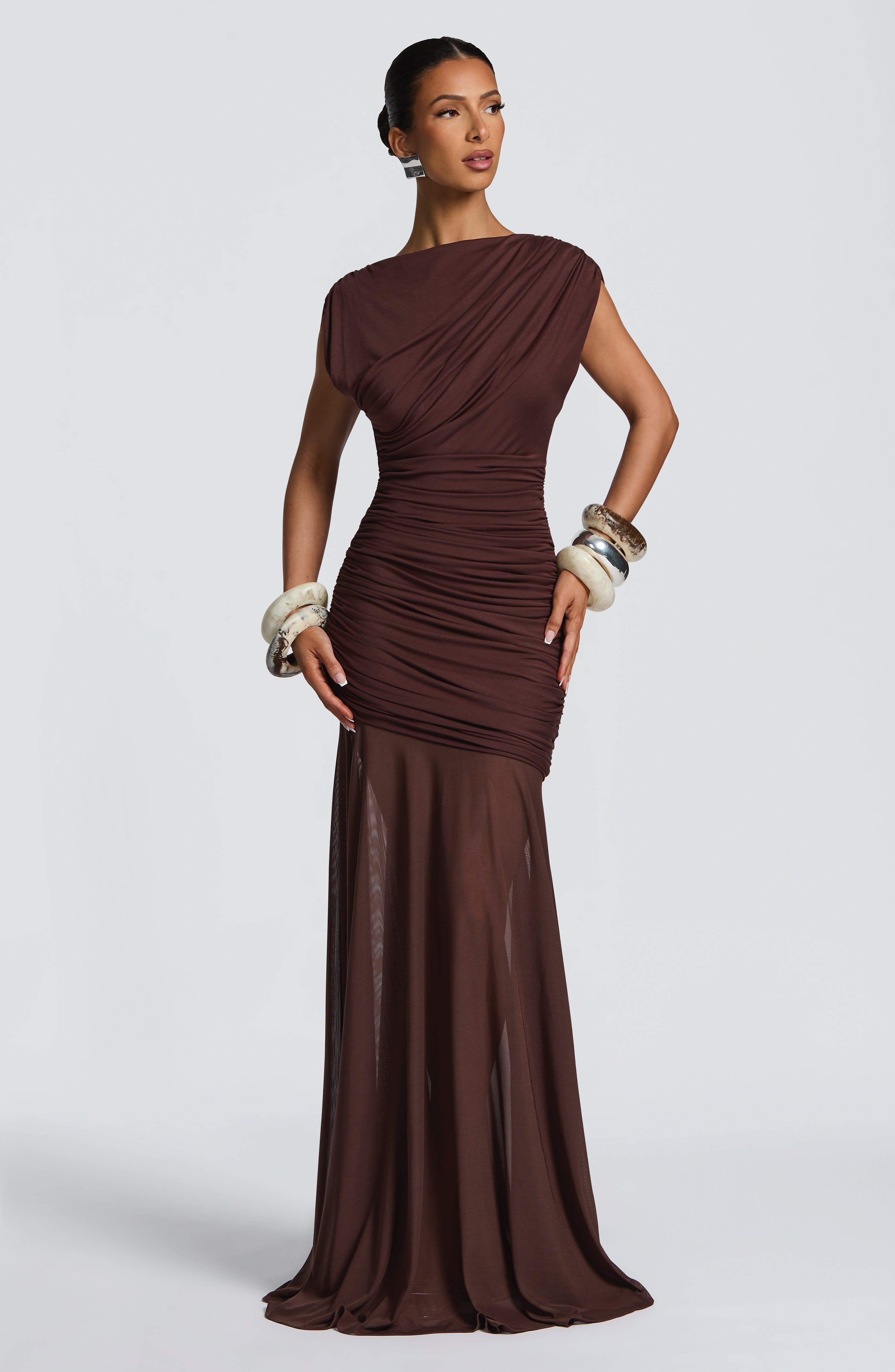 minilena Demelza Maxi Dress Plum Brown