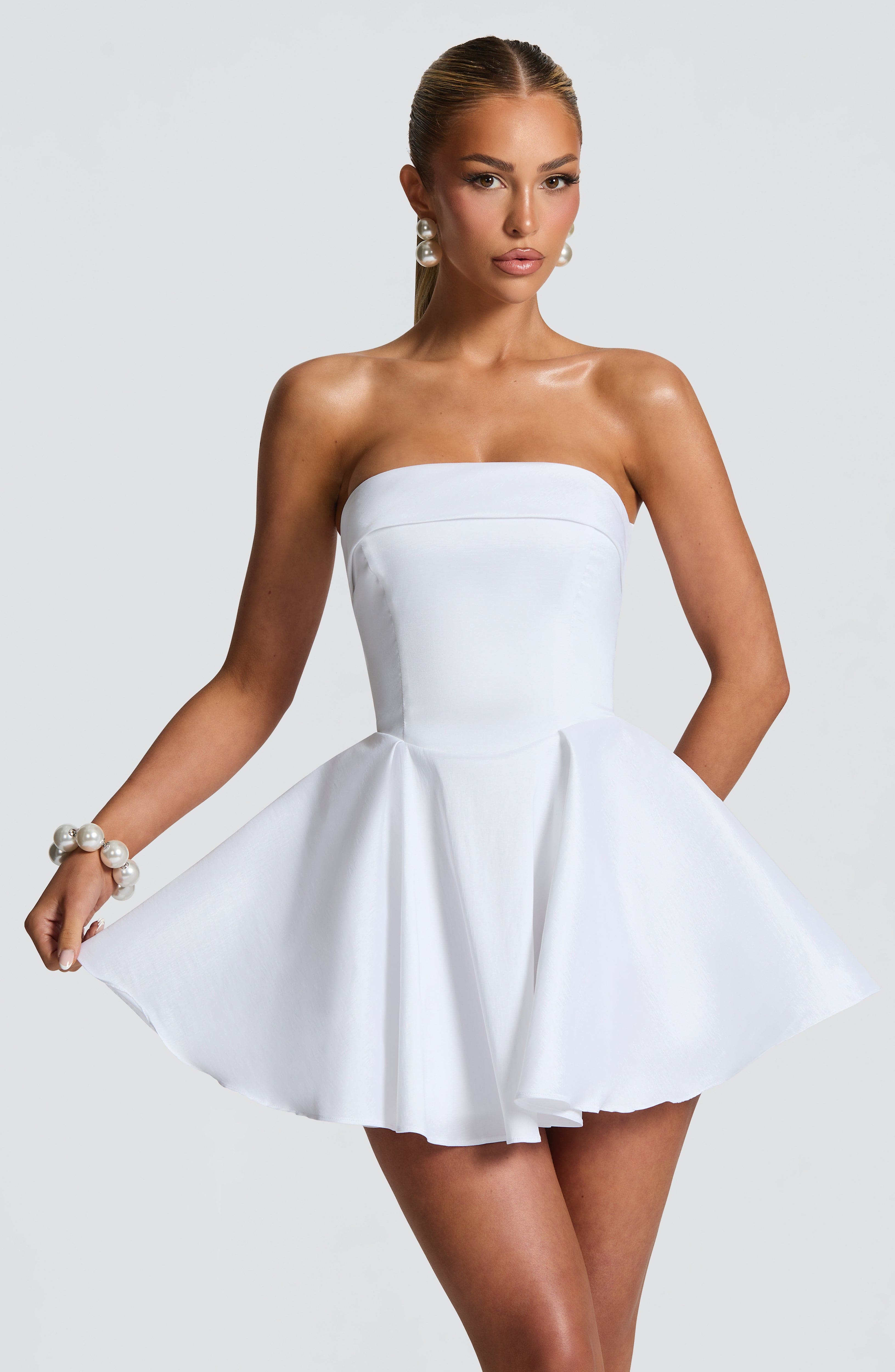 minilena Dionne Mini Dress Ivory