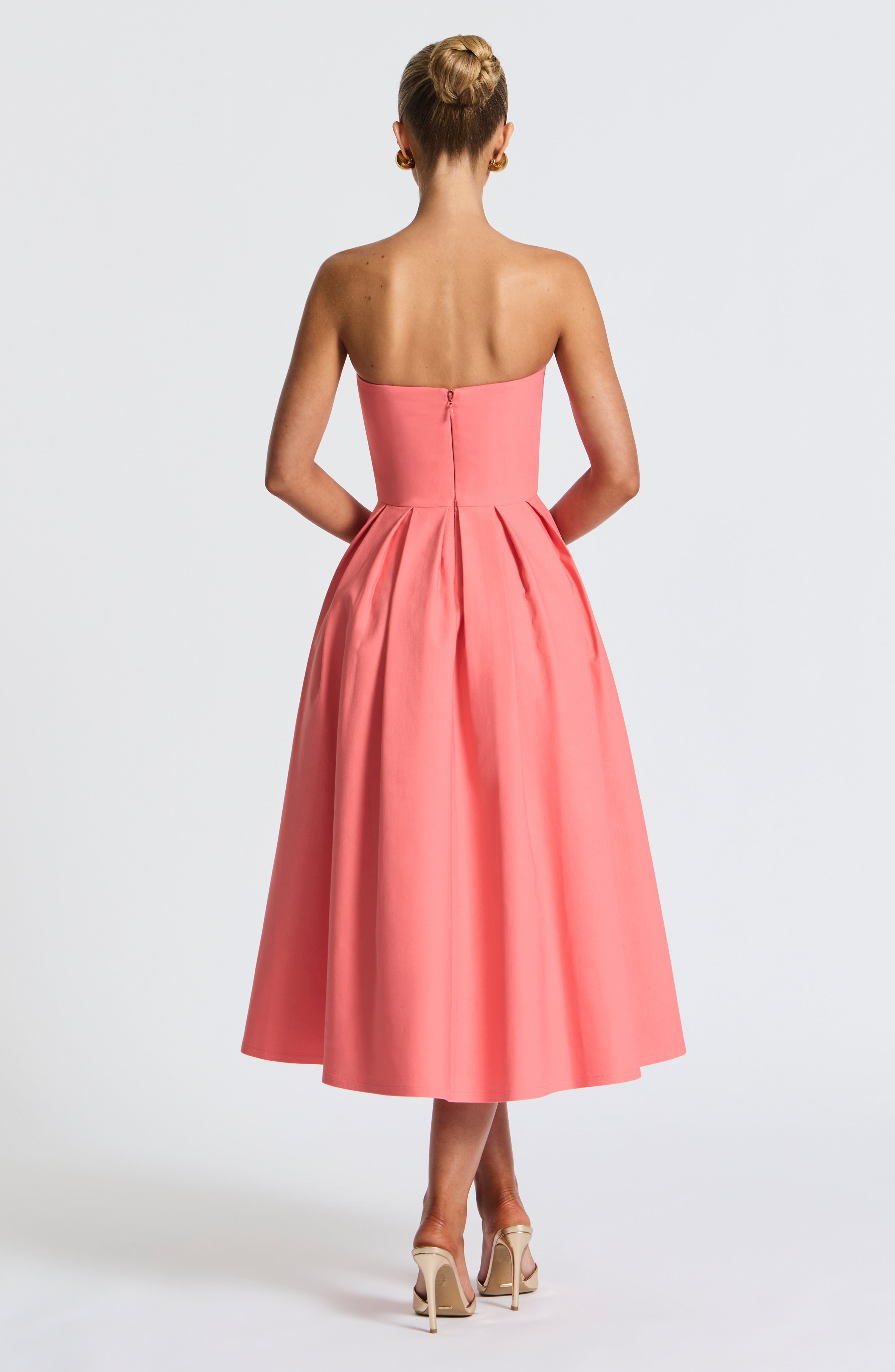 minilena Edith Midi Dress Coral Pink